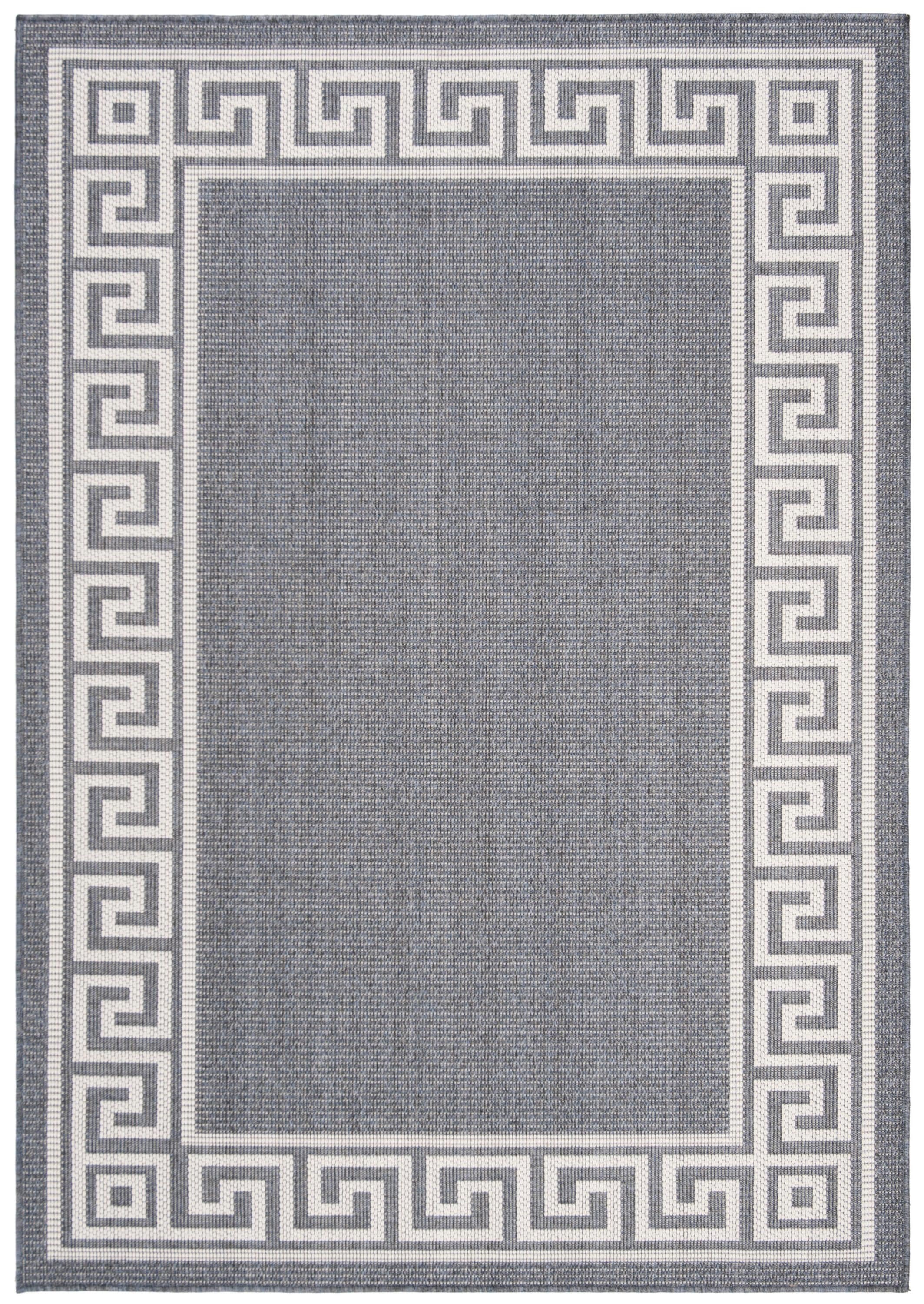 Safavieh BMU820M-9 Bermuda Duncan 9 x 12 (ft) Loomed Polypropylene Dark Blue/Ivory Rectangular Indoor/Outdoor Border Coastal Area rug