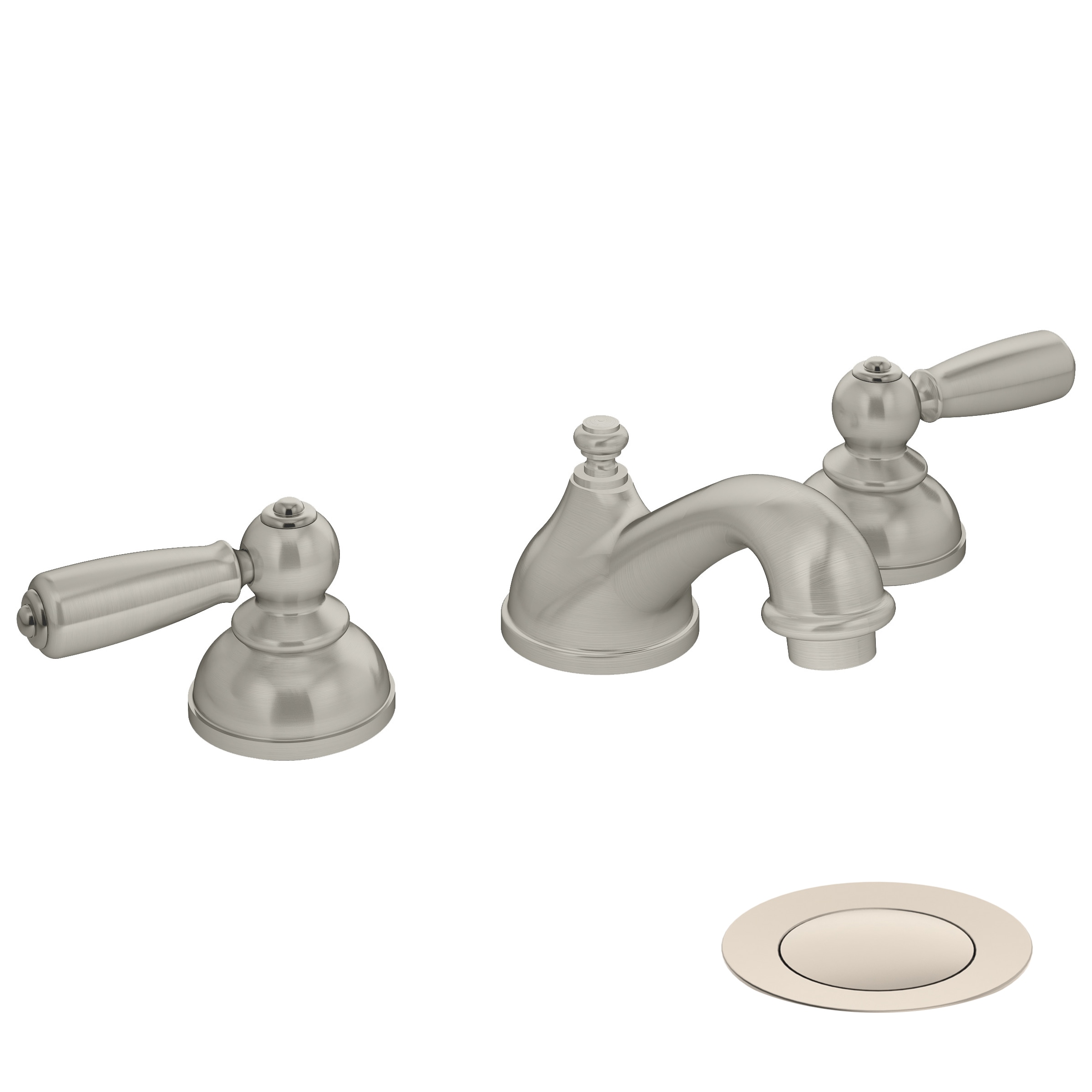 Symmons SLW4712STNPP Allura Satin Nickel Widespread 2-handle WaterSense High-arc Commercial/Residential Handle Bathroom Sink Faucet with Drain