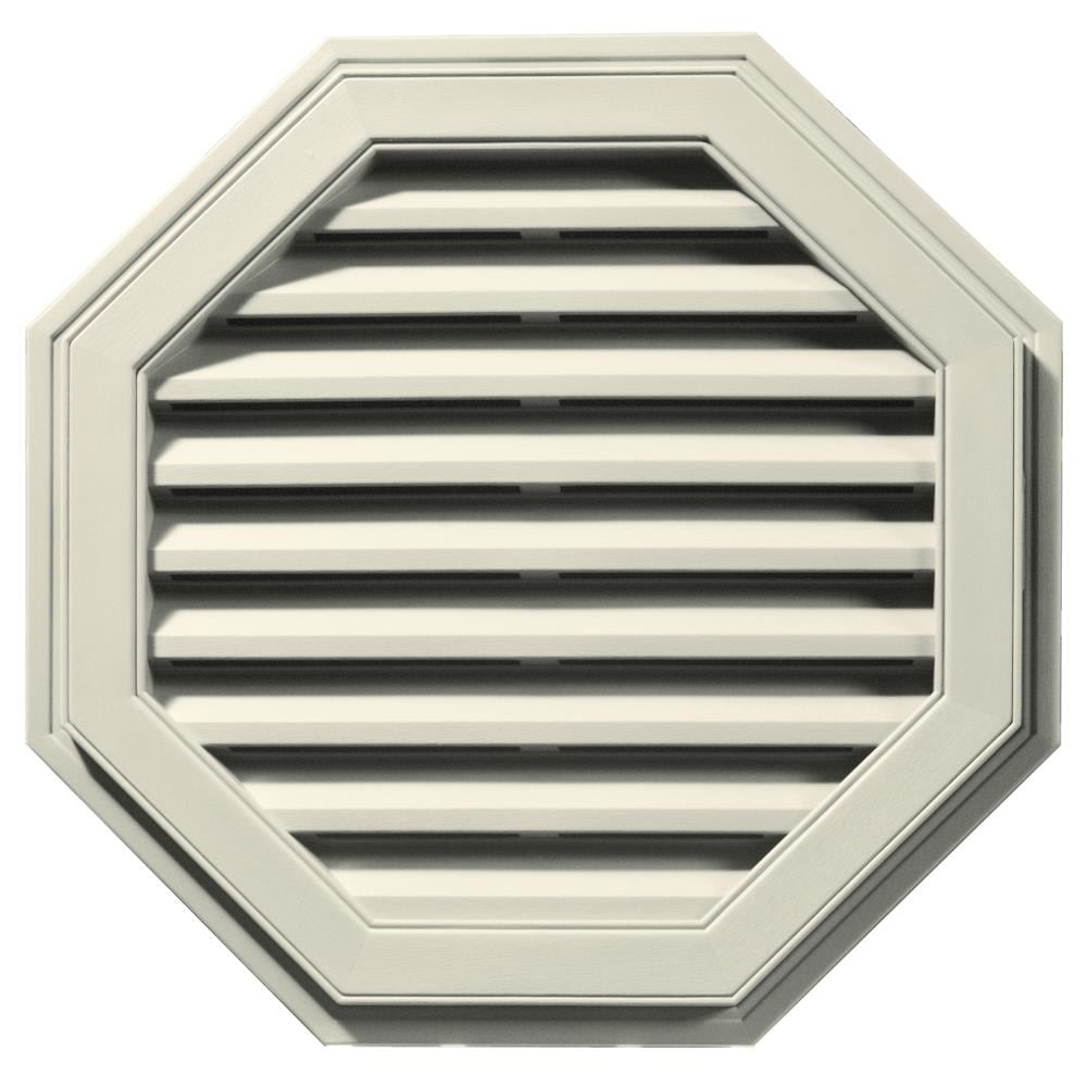 Builders Edge 120012727082 27-in x 27-in Linen Octagon Vinyl Gable Louver Vent