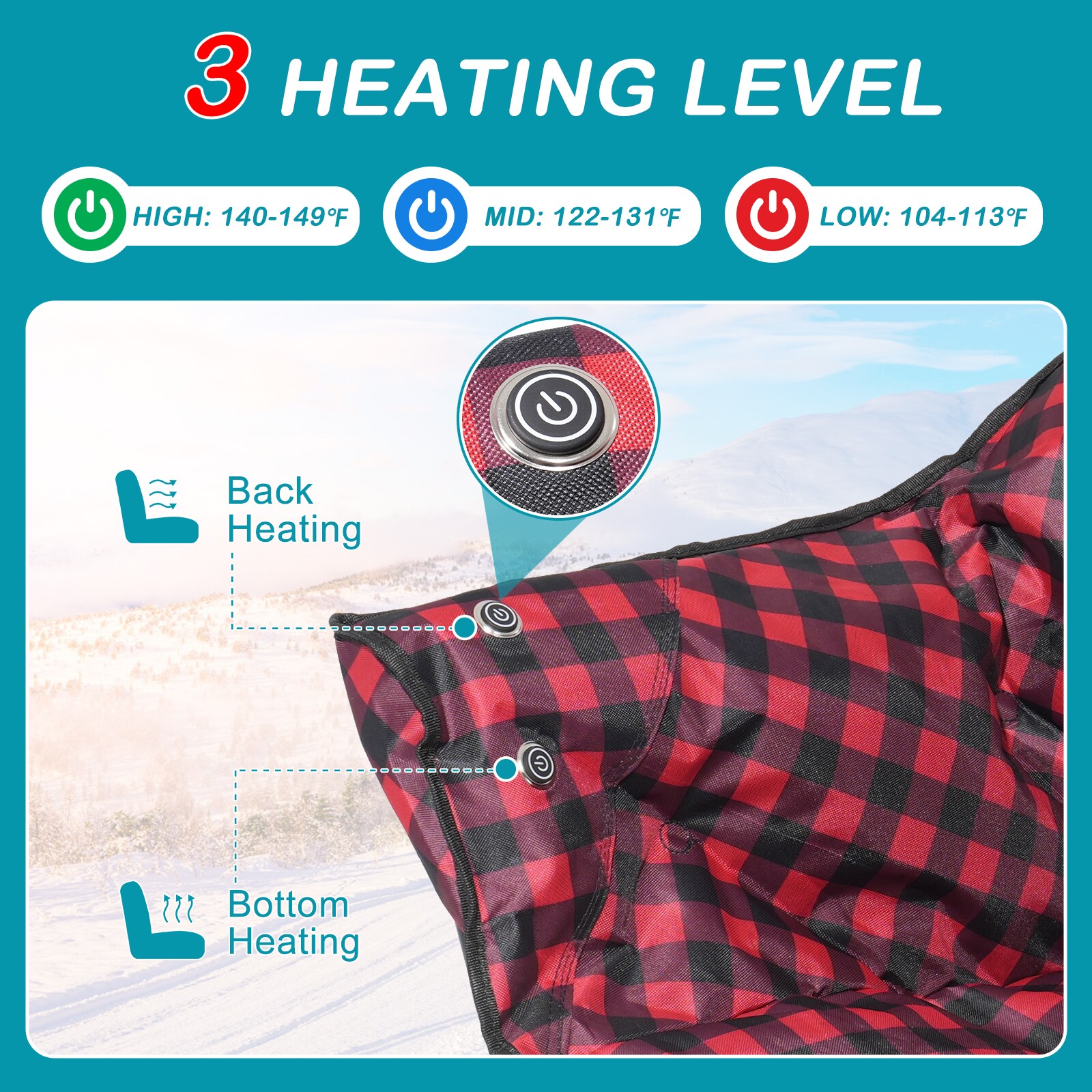 Esazn HWLYY-Y-STRI-RED-H Beach-Camping-Chairs - View #6