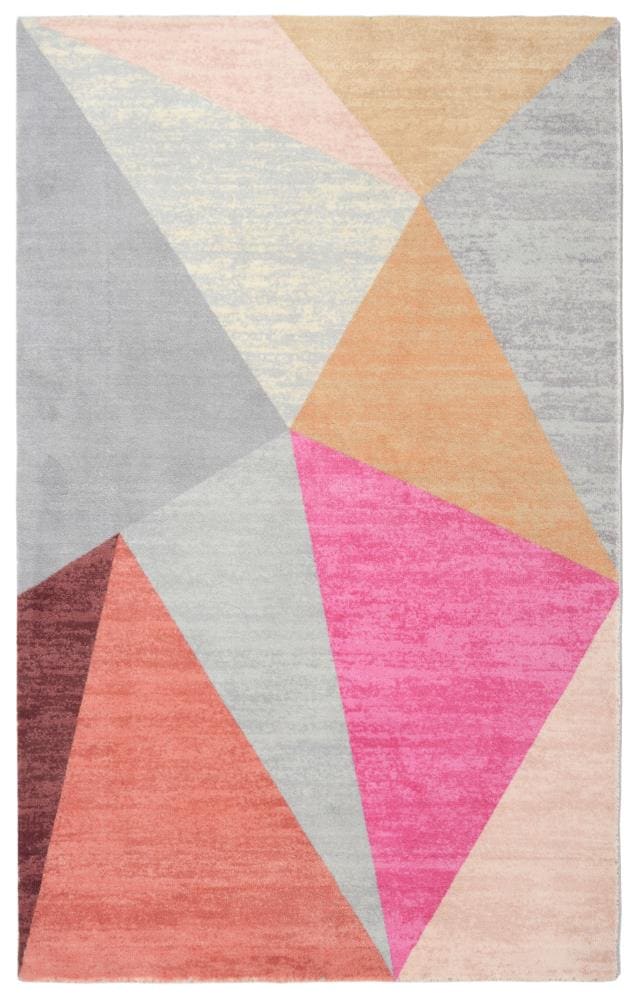 Zig Zag 12341056 Pyramid 5 X 8 (ft) Pink Indoor Geometric Area Rug