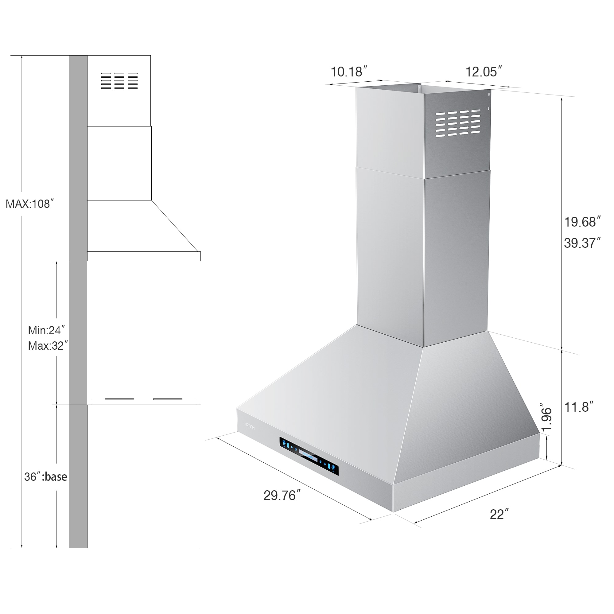 VIKIO P0430 Wall-Mounted-Range-Hoods - View #13