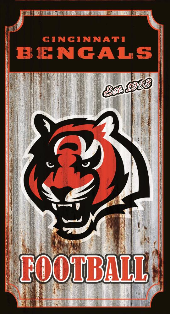 Party Animal Cincinnati Bengals Embossed Metal Sign