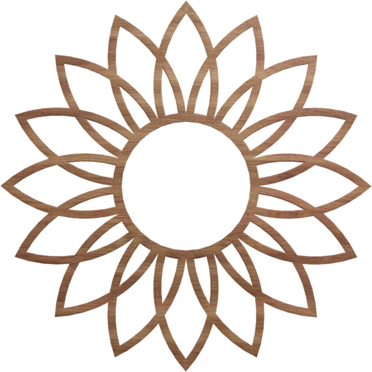 Ekena Millwork CMWP28X28X0375DAWA Daisy Fretwork 28-in W x 28-in L Contemporary Walnut Wood Whole Ceiling Medallion