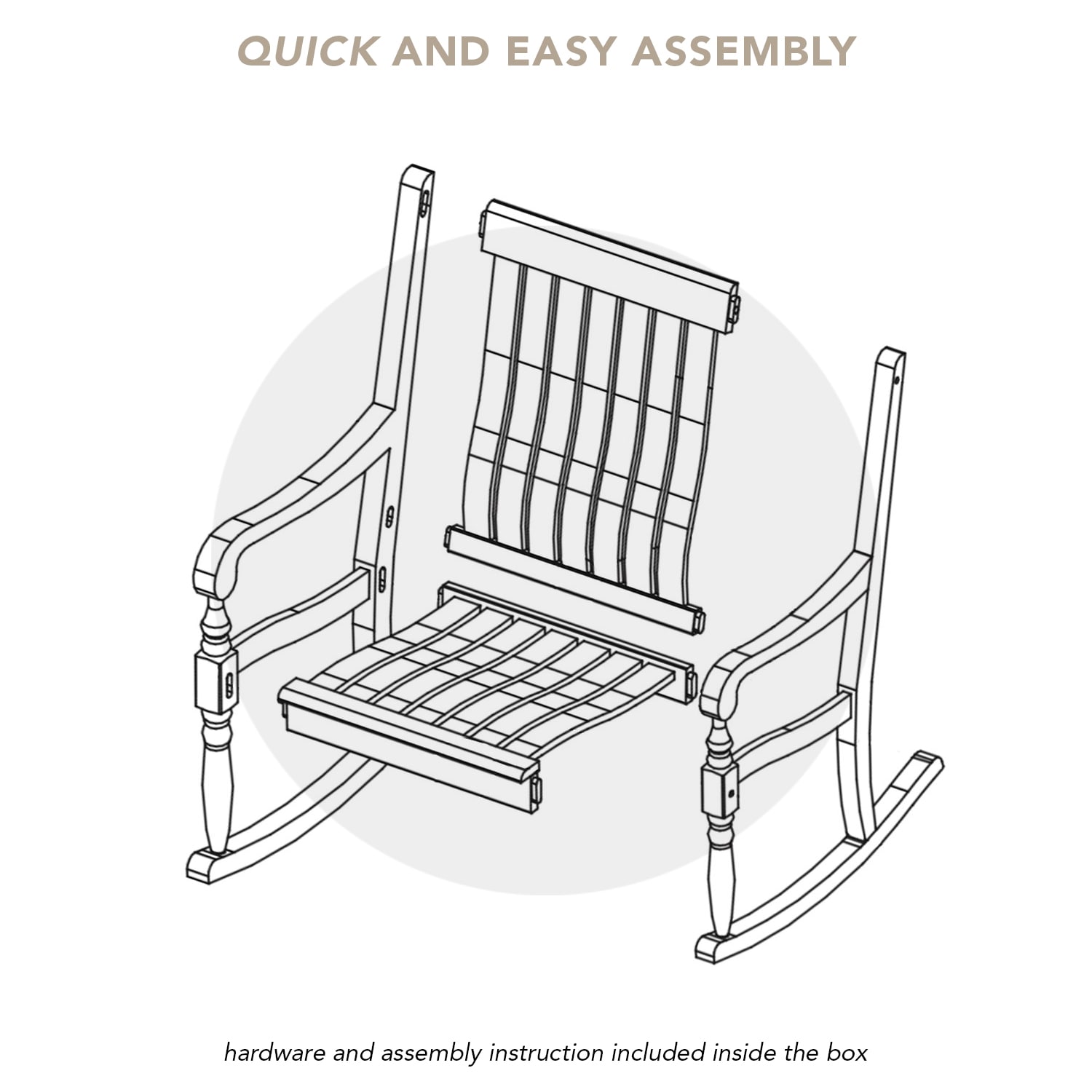 Cambridge Casual Bonn White Wood Frame Rocking Chair with No