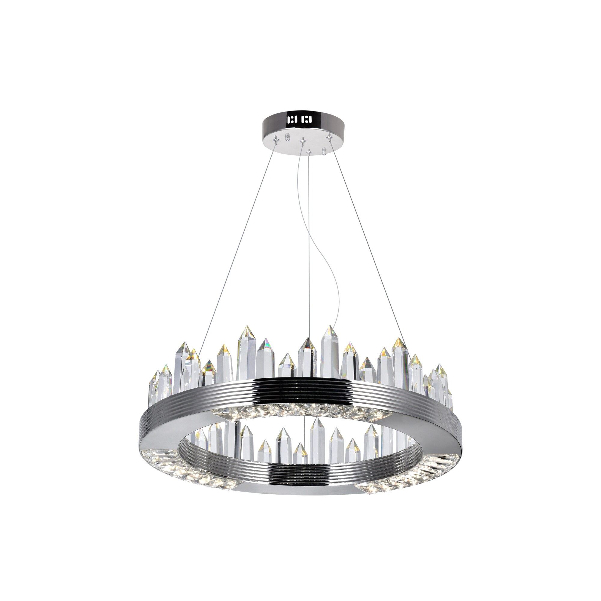 CWI Lighting 1218P18-613 Agassiz Polished Nickel Modern/contemporary Integrated LED For Use in Bathrooms, Bedrooms, Dining Rooms, Foyers, Kitchens, Living Rooms Chandelier