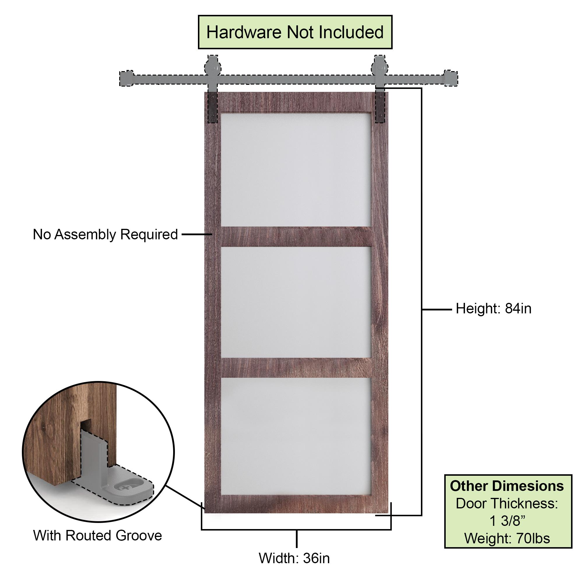 HOMACER 5Z7802-3684-GD Barn-Doors - View #6
