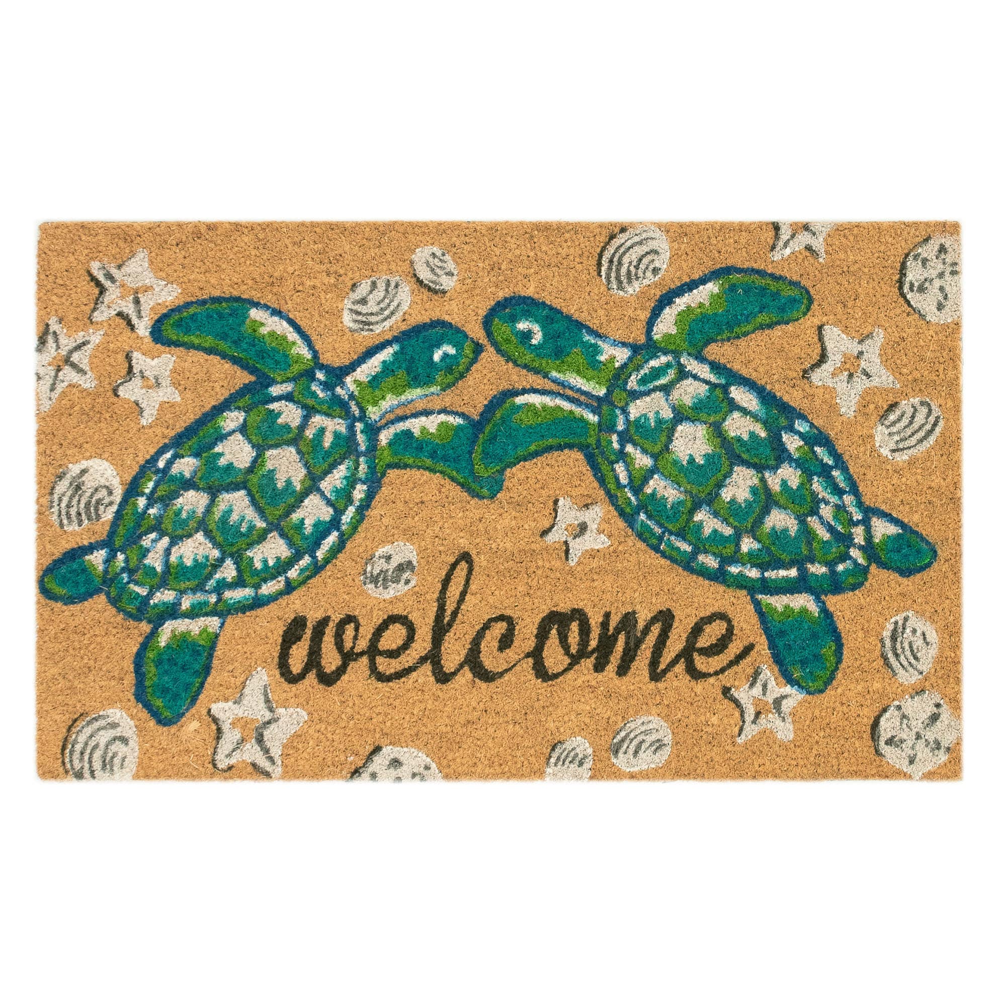 Natural Coir Seaturtle Welcome Outdoor Doormat