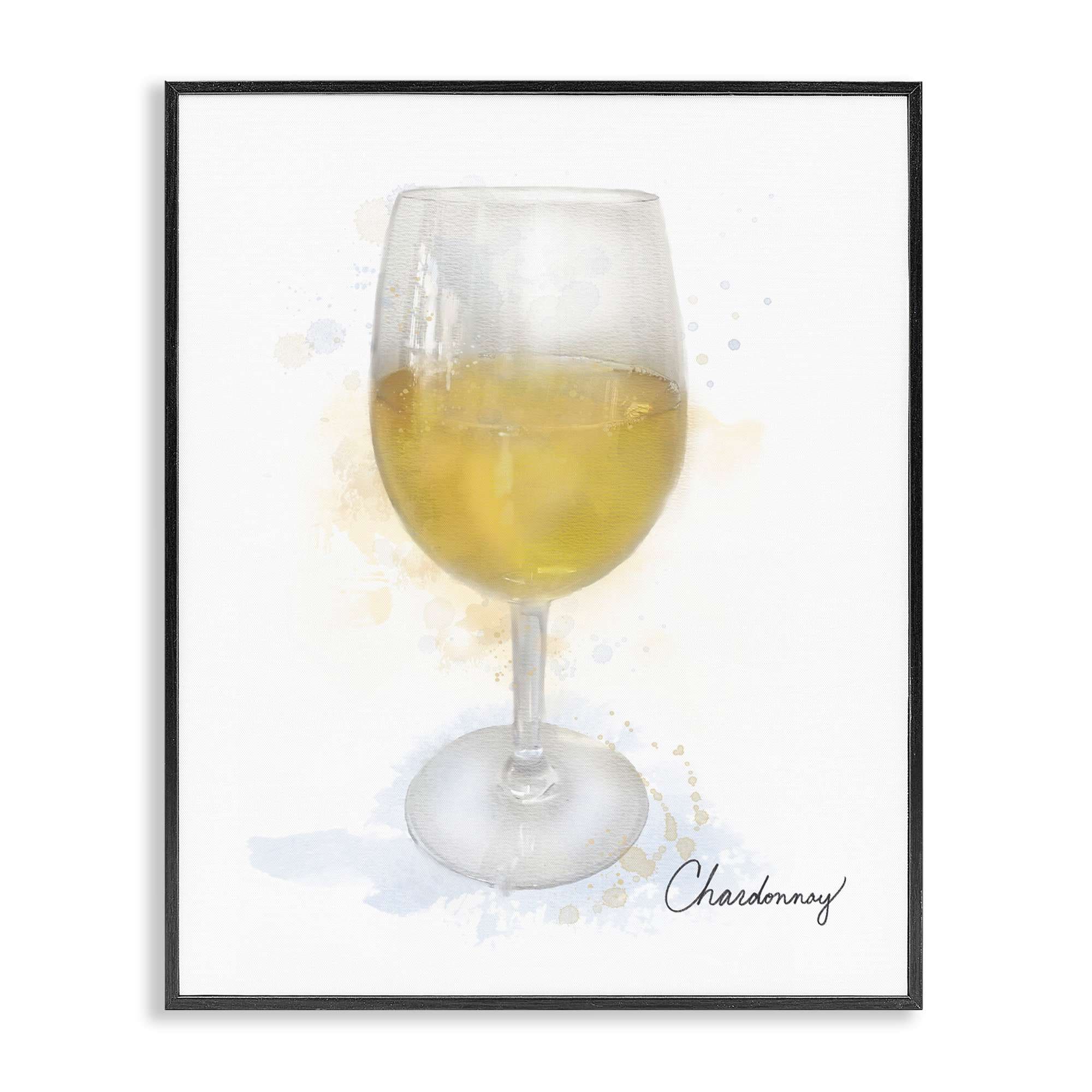 Stupell Industries BS-514-FR-24X30 Modern Chardonnay in Glass Black Framed Giclee Art By Matthew Piotrowicz 24 x 30