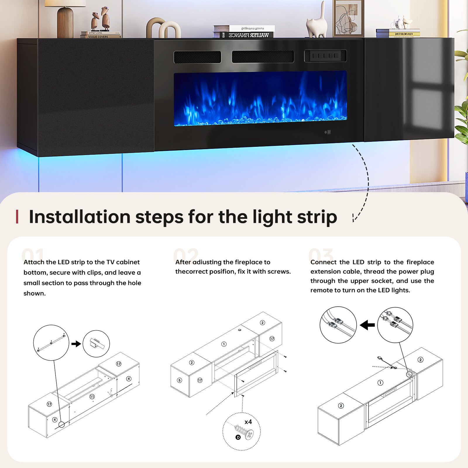 AOXUN AX-30270B Electric-Fireplaces - View #9