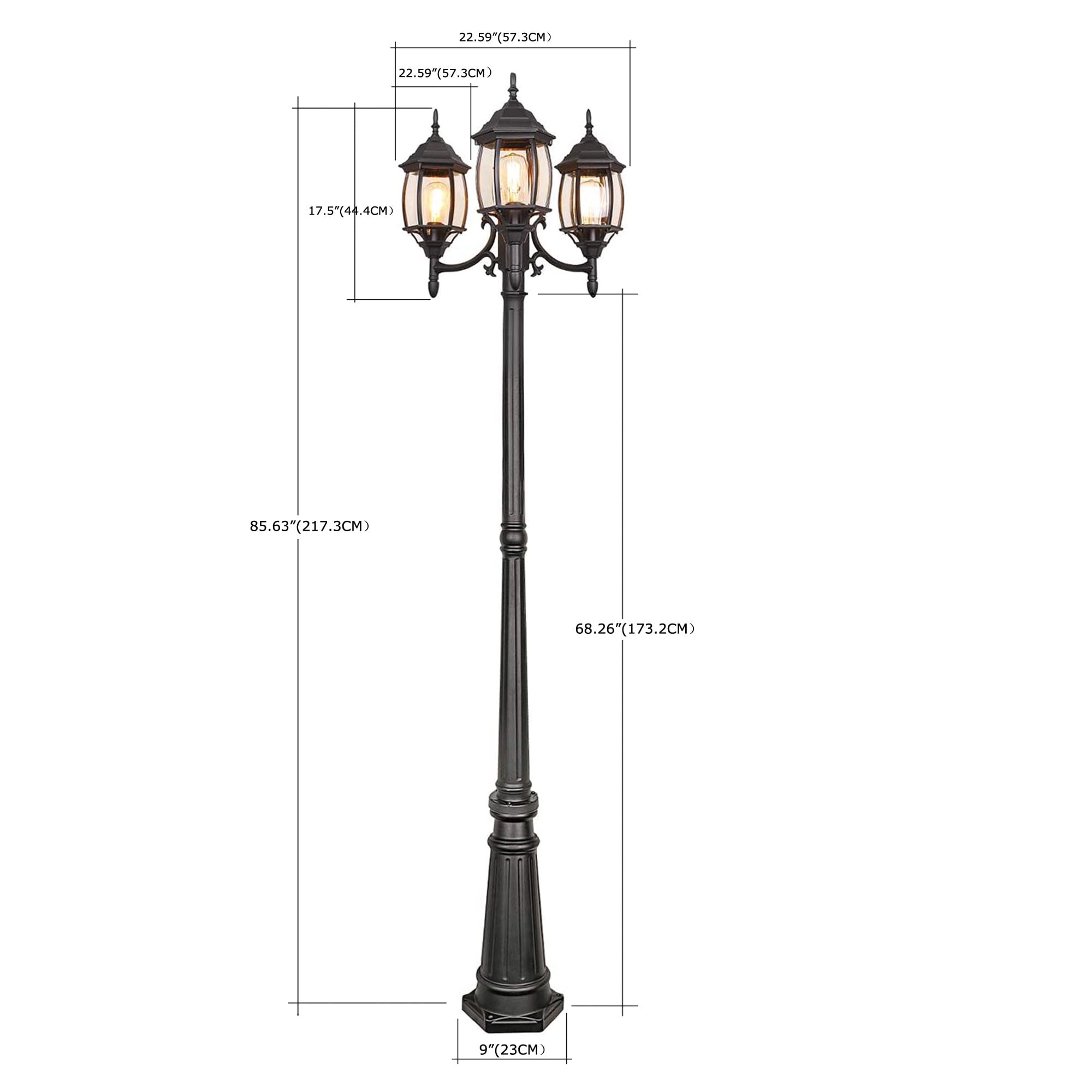 Hukoro FL90003-BK Complete-Post-Lights - View #2