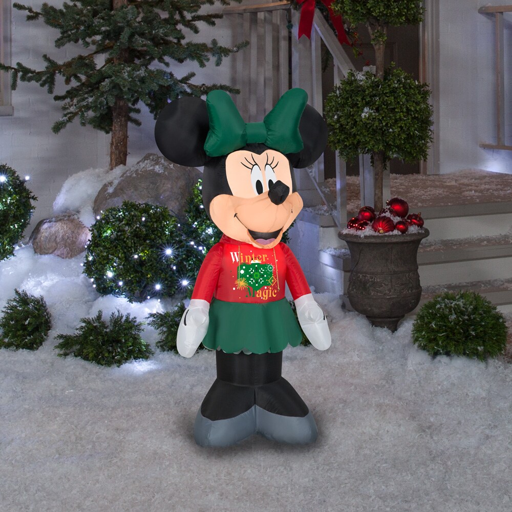 Disney 3 5 Ft Lighted Minnie Mouse Christmas Inflatable At Lowes Com   44230228 