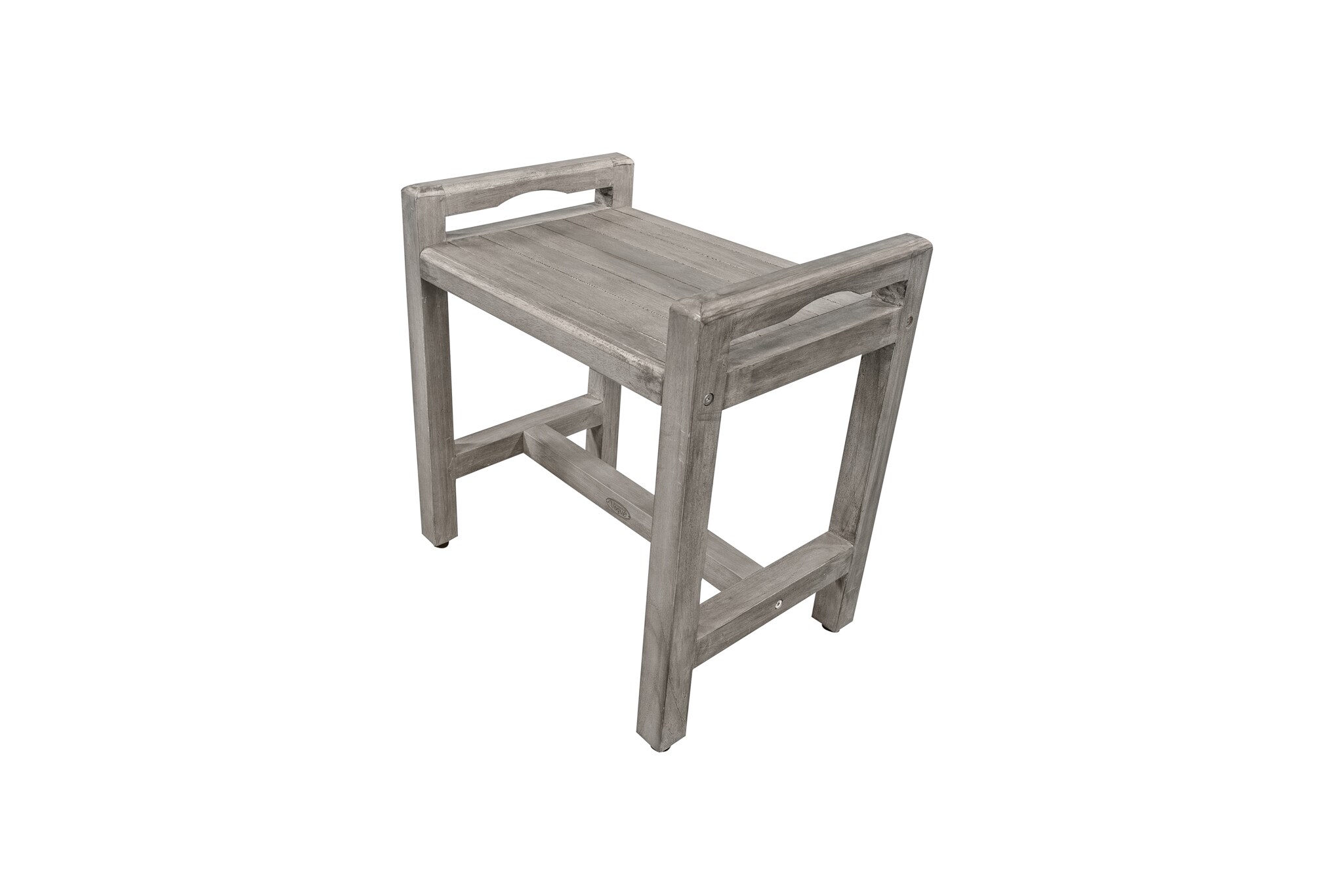 Antique Grey Teak Shower Bench with LiftAide Arms