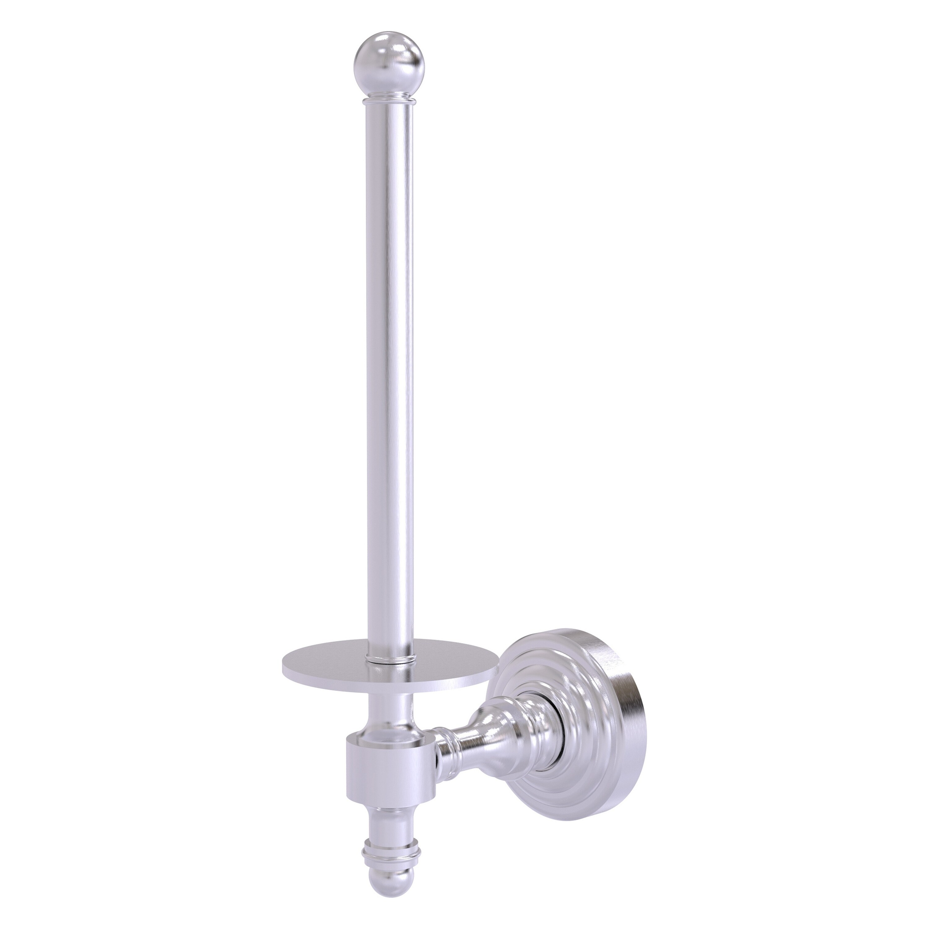 Allied Brass RW-24U-SCH Retro Wave Satin Chrome Wall mount Single post Toilet Paper Holder 1 -Rolls with Storage