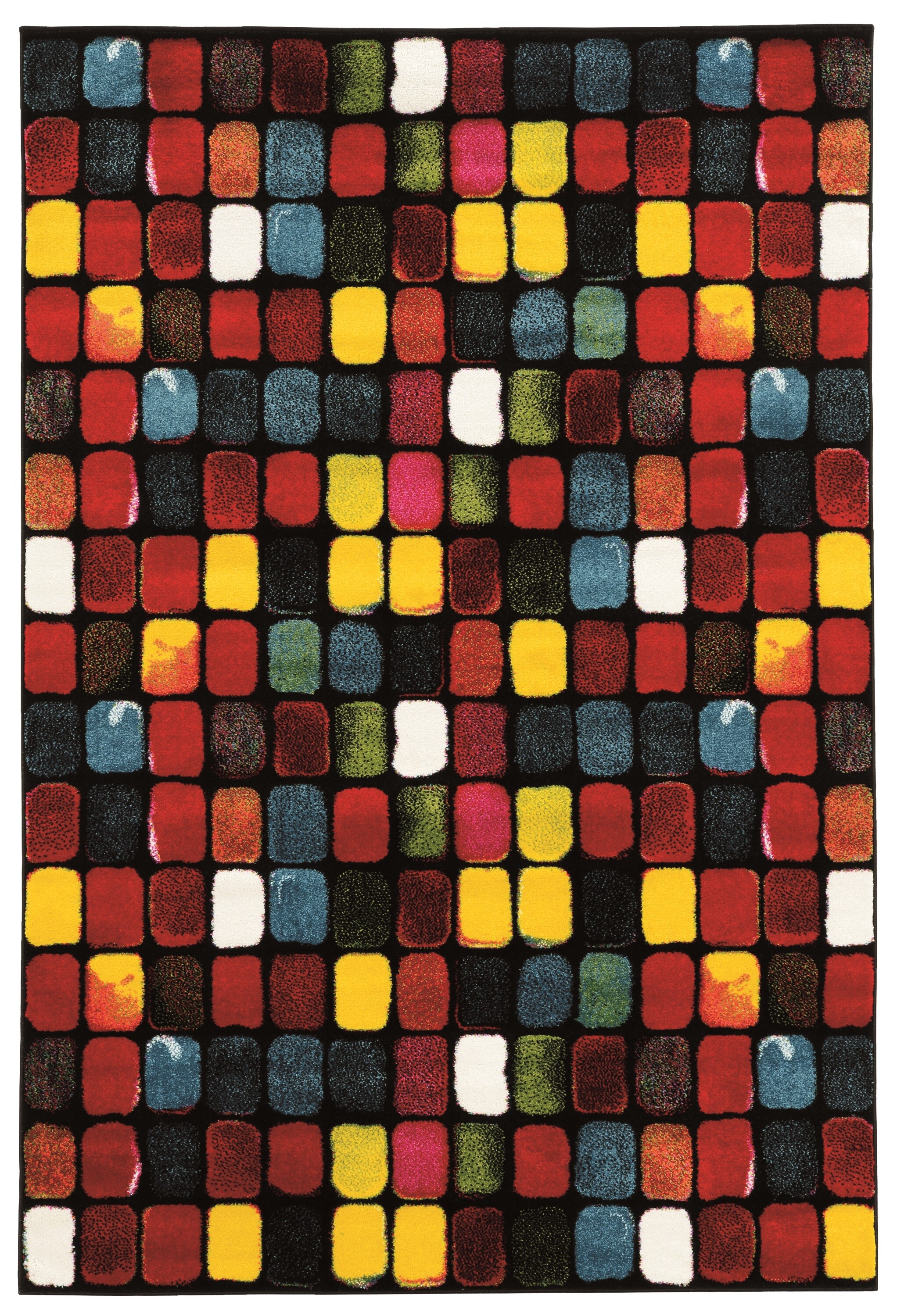 Linon RUGMR1058 Masters 5 x 8 (ft) Loomed Polypropylene Paint box multi-colored Rectangular Indoor Abstract Area rug