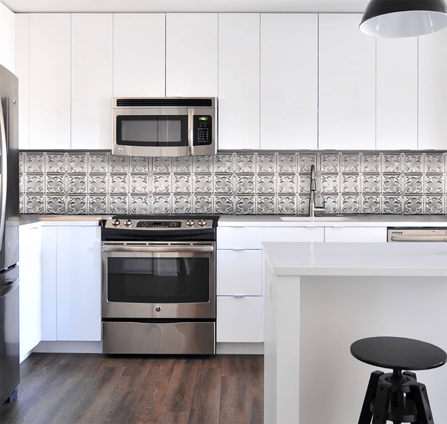 American Tin Ceilings KIT5-B-P35-SBN Kitchen-Panels - View #4