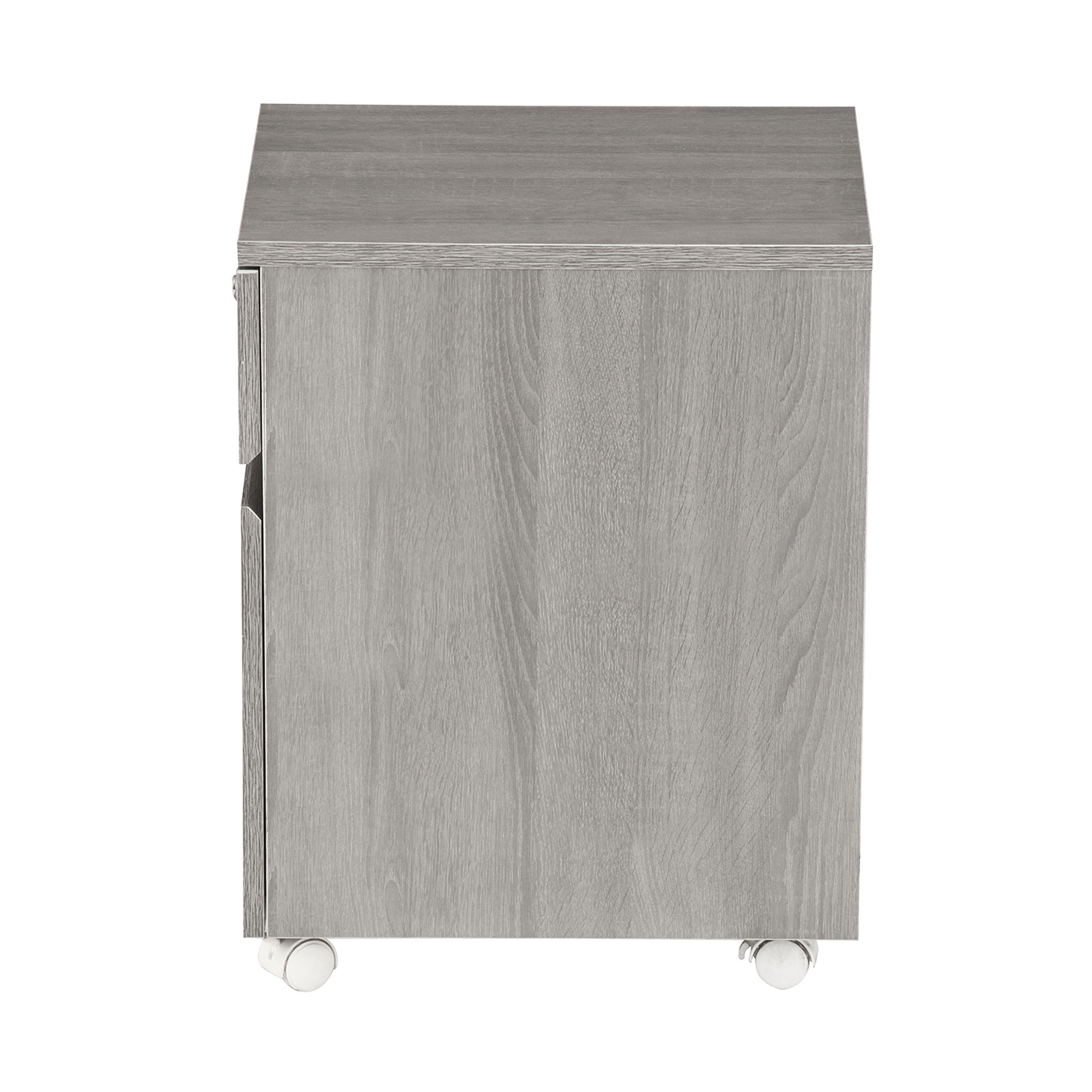 Gray MDF Lockable 2-Drawer Vertical Filing Cabinet