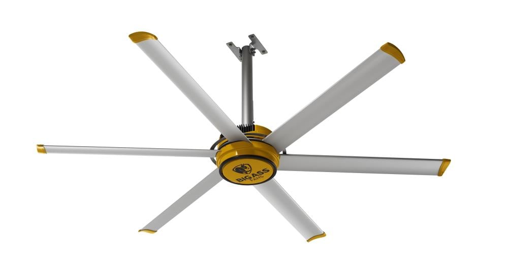 Big Ass Fans 84 In Silver And Yellow, Yellow Ceiling Fan