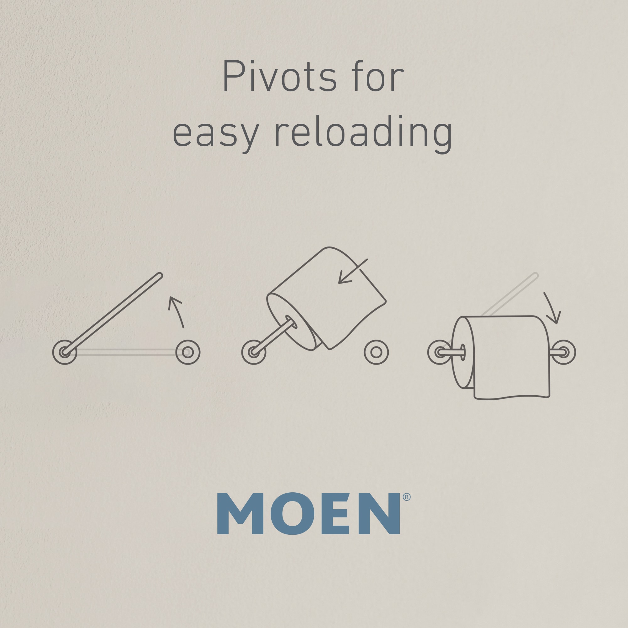 Moen Align Brushed Gold Wall Mount Pivot Toilet Paper Holder in