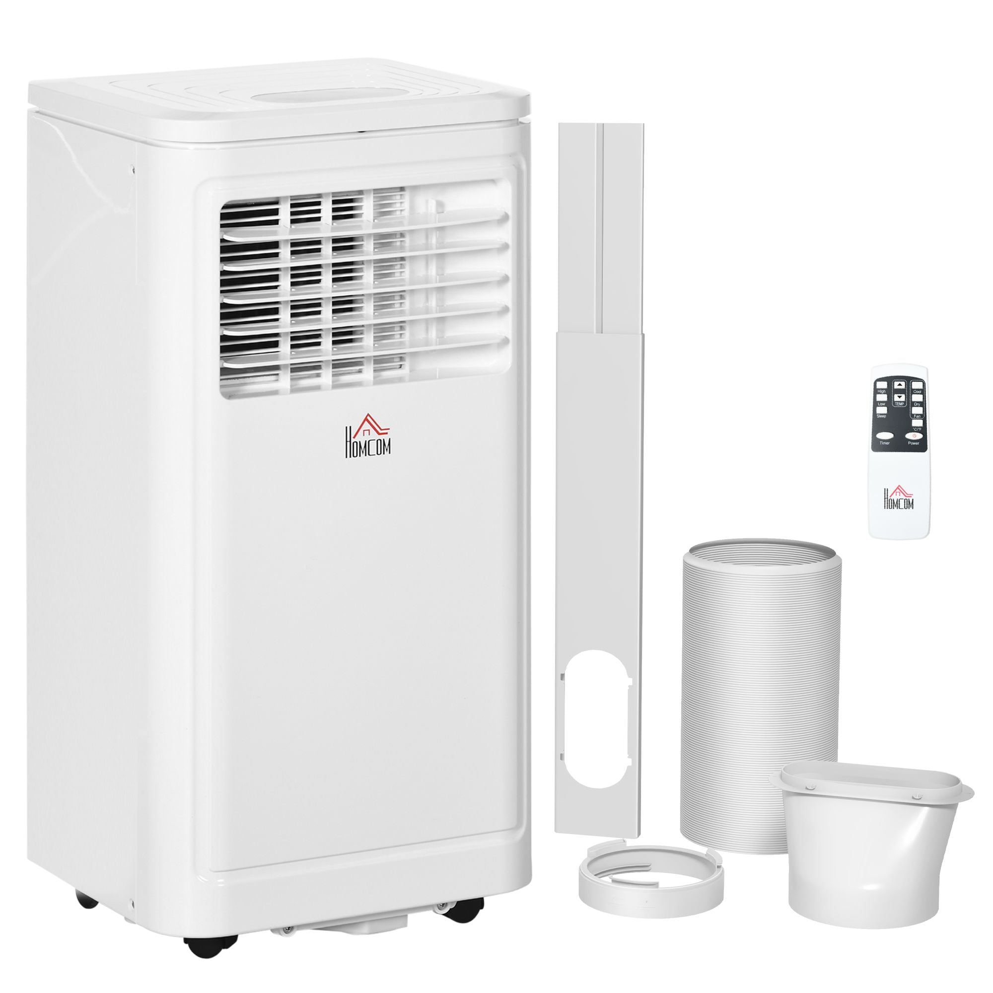 JUSHUA Portable Air Conditioner 8000 BTU AC Unit with Dehumidifier Fan Remote Control and 24H Timer Black