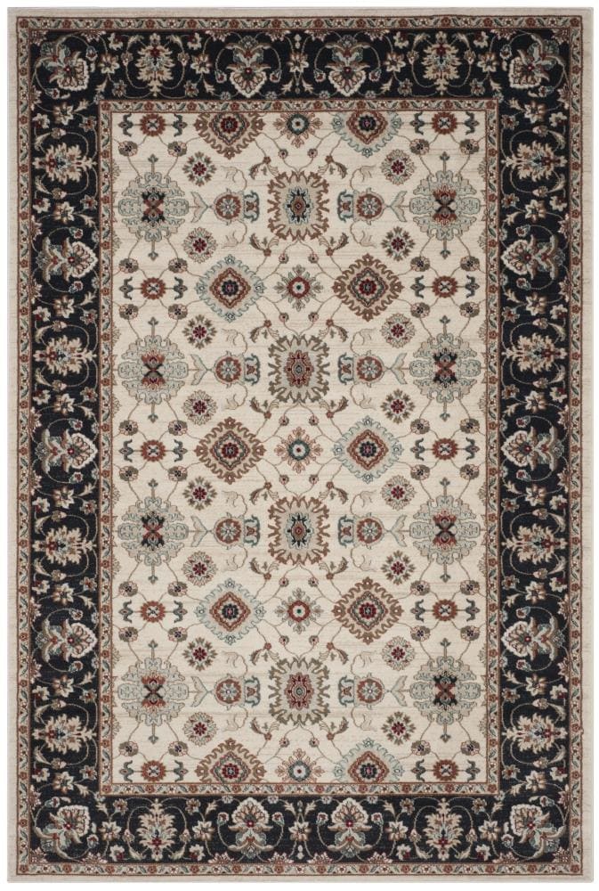Safavieh LNH332K-6 Lyndhurst Samadan 6 x 9 (ft) Loomed Polypropylene Cream/Navy Rectangular Indoor Floral/Botanical Oriental Area rug