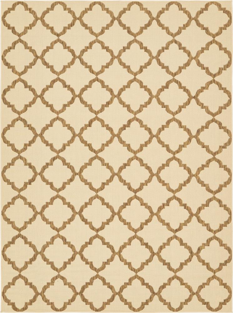 Unique Loom 3140610 Trellis Outdoor 8 x 11 (ft) Loomed Polypropylene Beige/Brown Rectangular Indoor/Outdoor Trellis Industrial Area rug