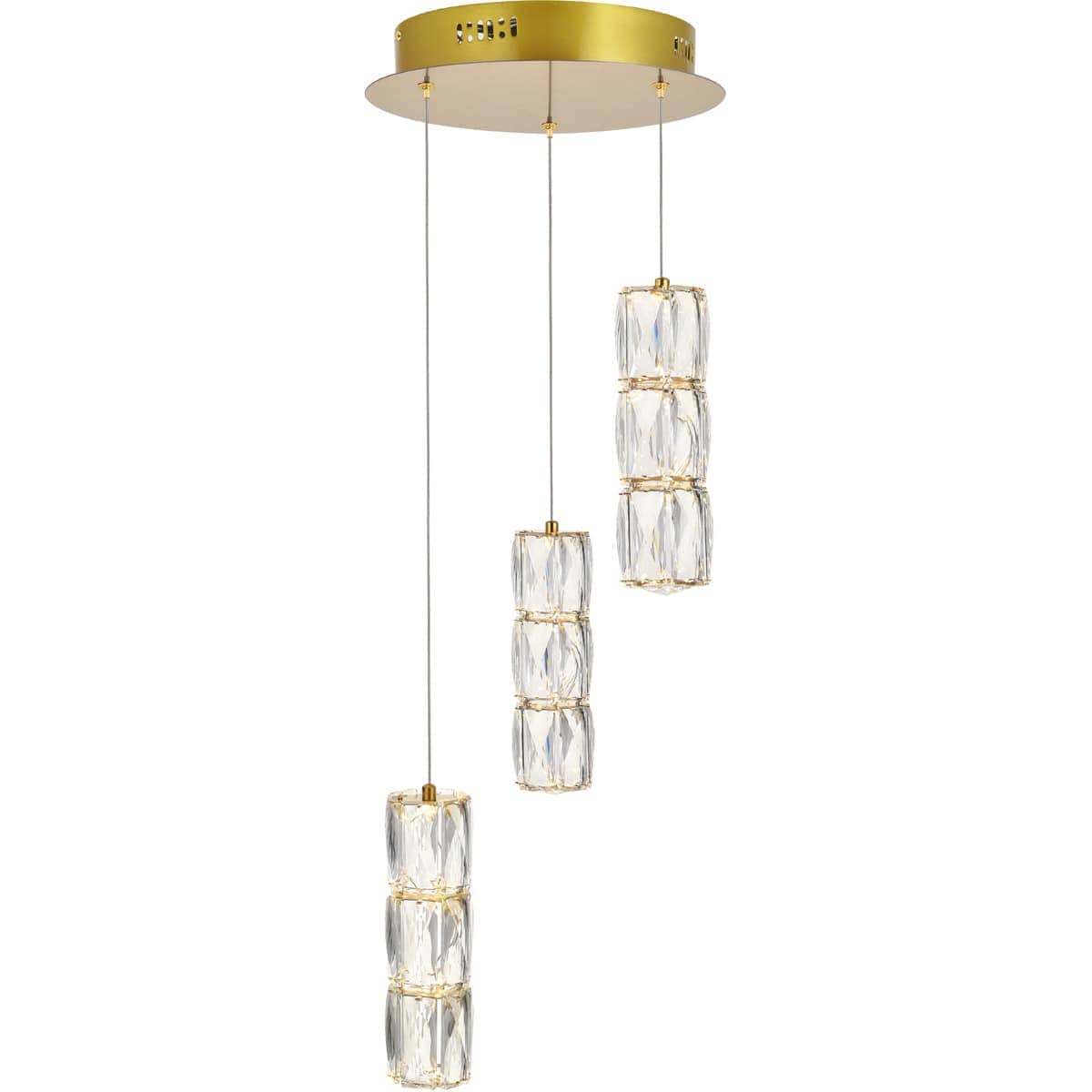 Elegant Lighting 1782999 3500D3RG Polaris LED 12 inch Gold Pendant Ceiling Light