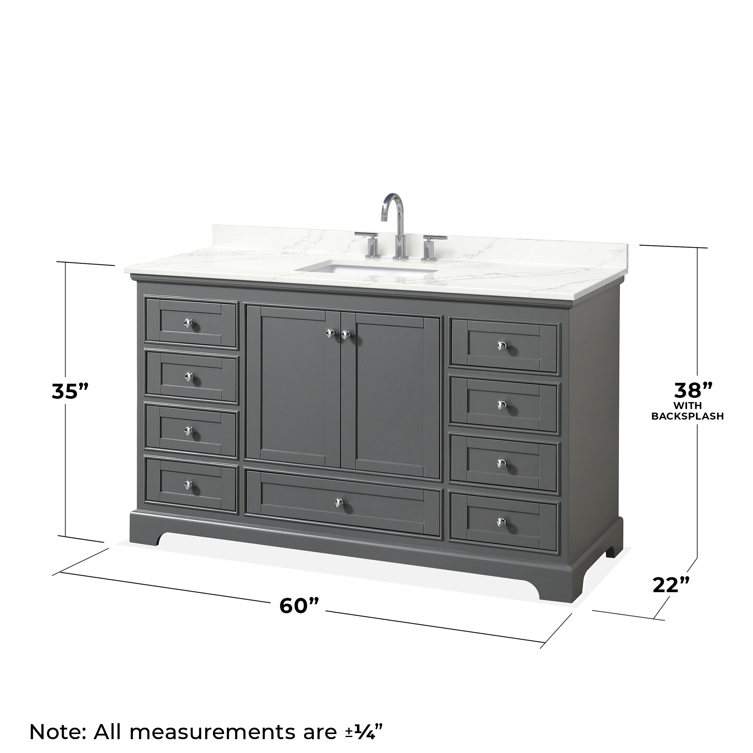 Wyndham Collection WCS202060SKGGTUS3MXX Bath-Vanity-Combo - View #4