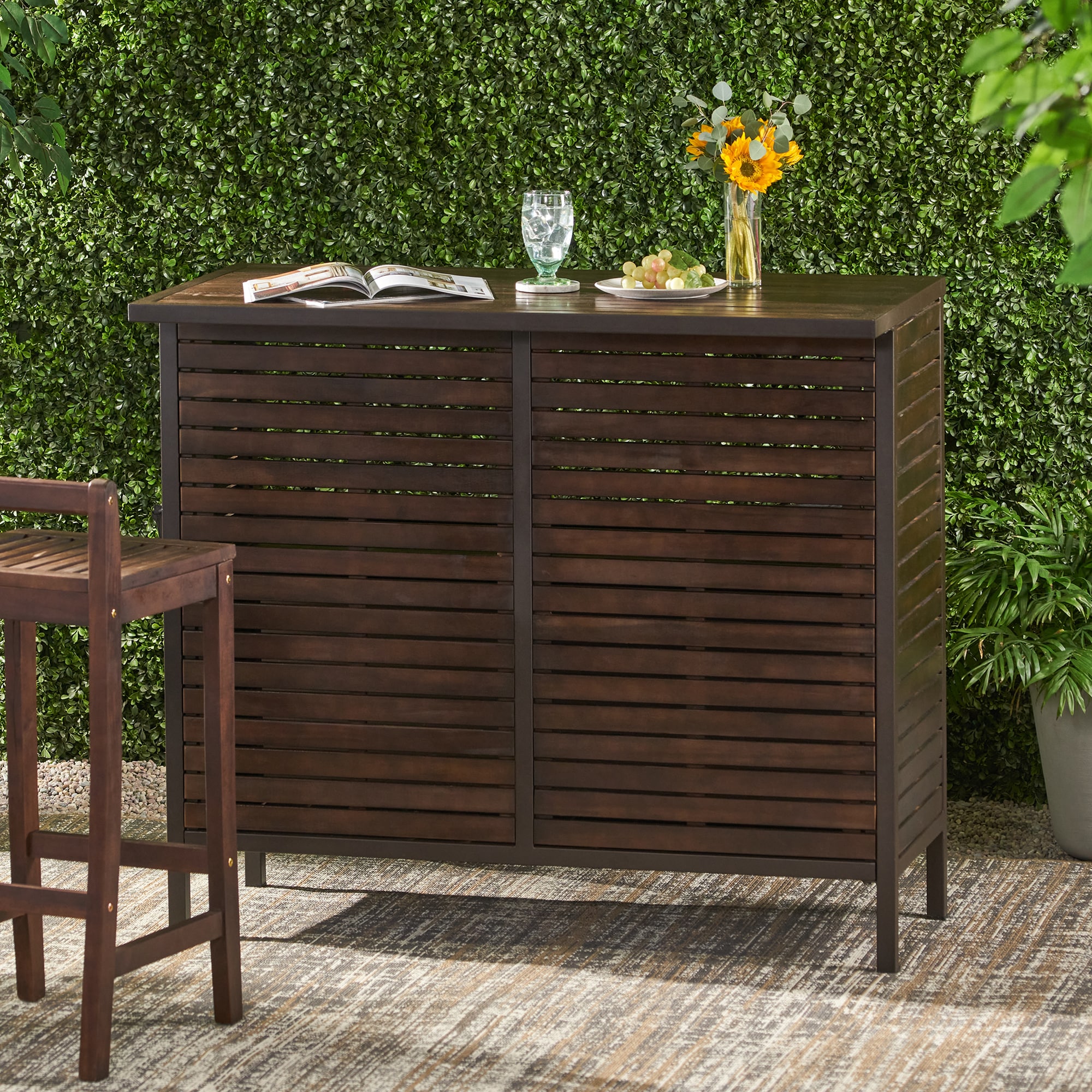 Milos Acacia Wood Bar Table