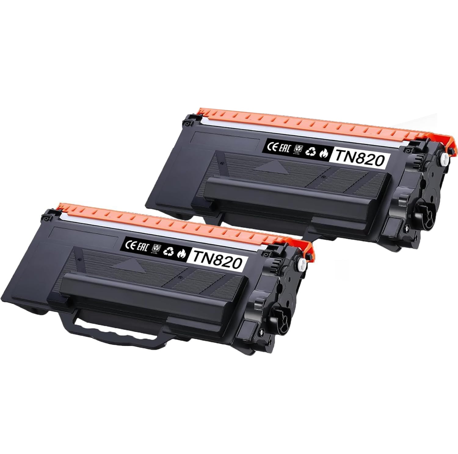 Etokfoks  TN820 black high yield toner cartridge 2 pack replacement for Brother HL L6200DW MFC L5850DW and related printers