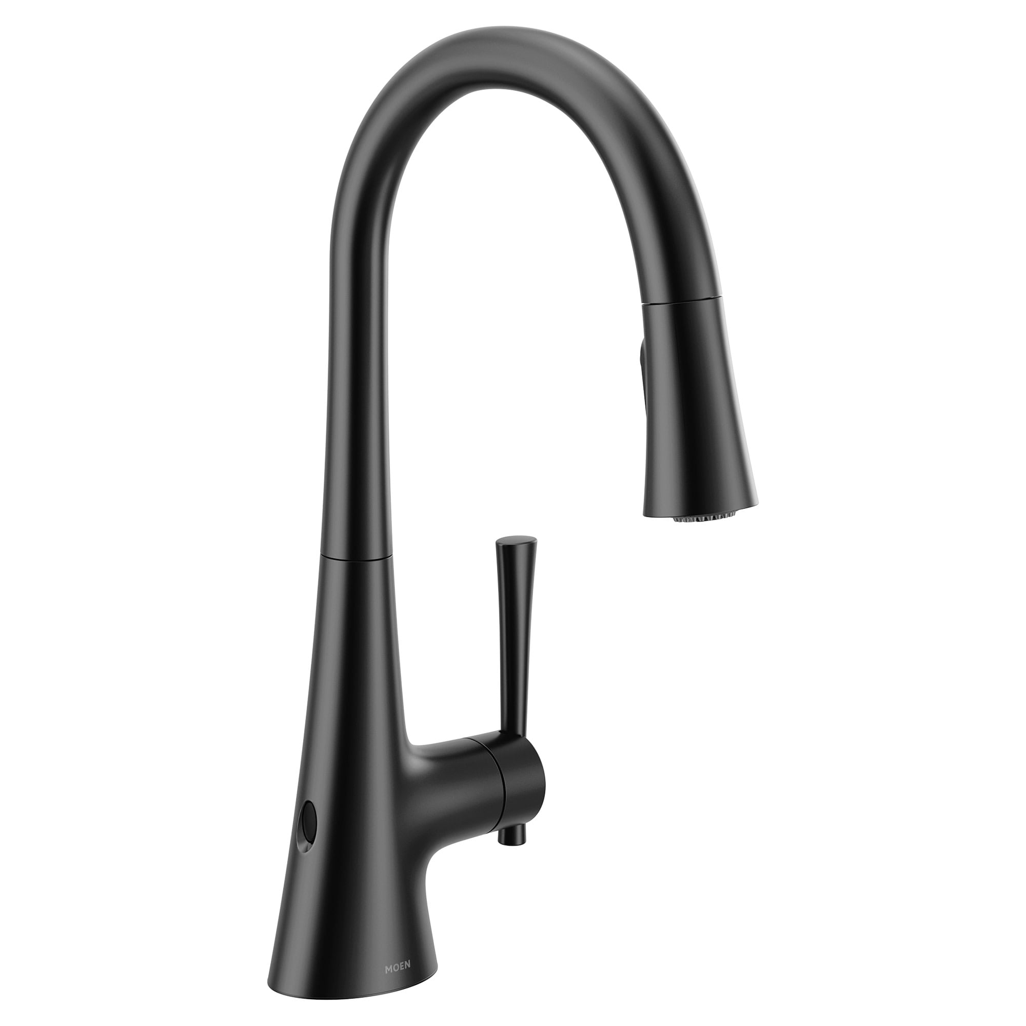 Moen 9126EWBL Matte Black Single Handle Deck-mount Pull-down Kitchen Faucet with Sprayer