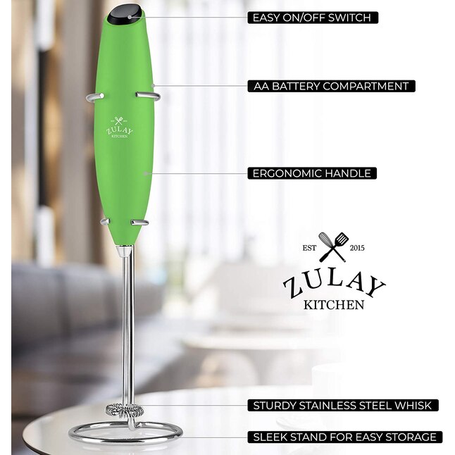 Zulay Kitchen MILK BOSS Milk Frother With Stand - Lime Green, 1
