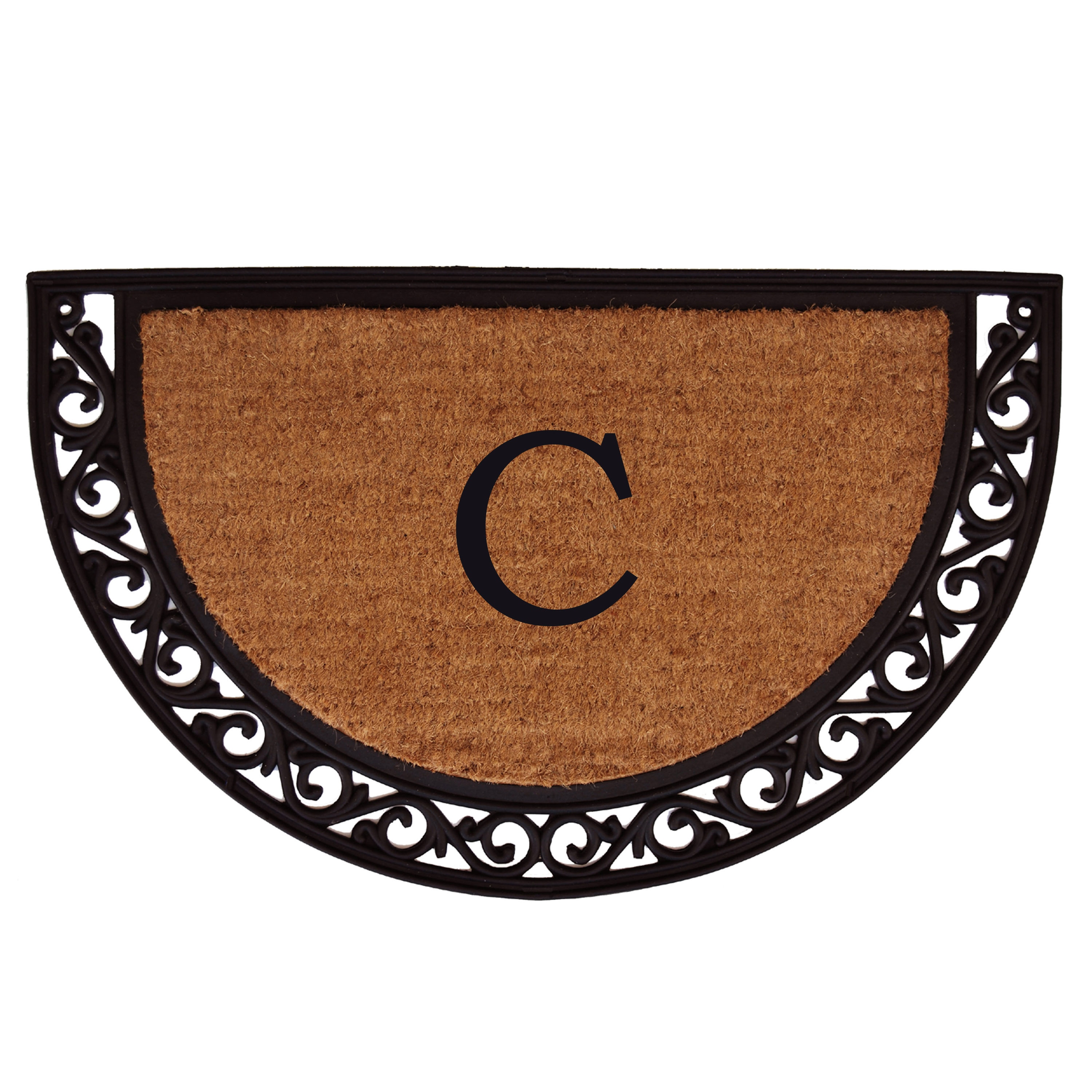 Callowaymills 100101830C Natural/Black Coir/Rubber Non-Slip Grip Indoor or outdoor Decorative Door Mat