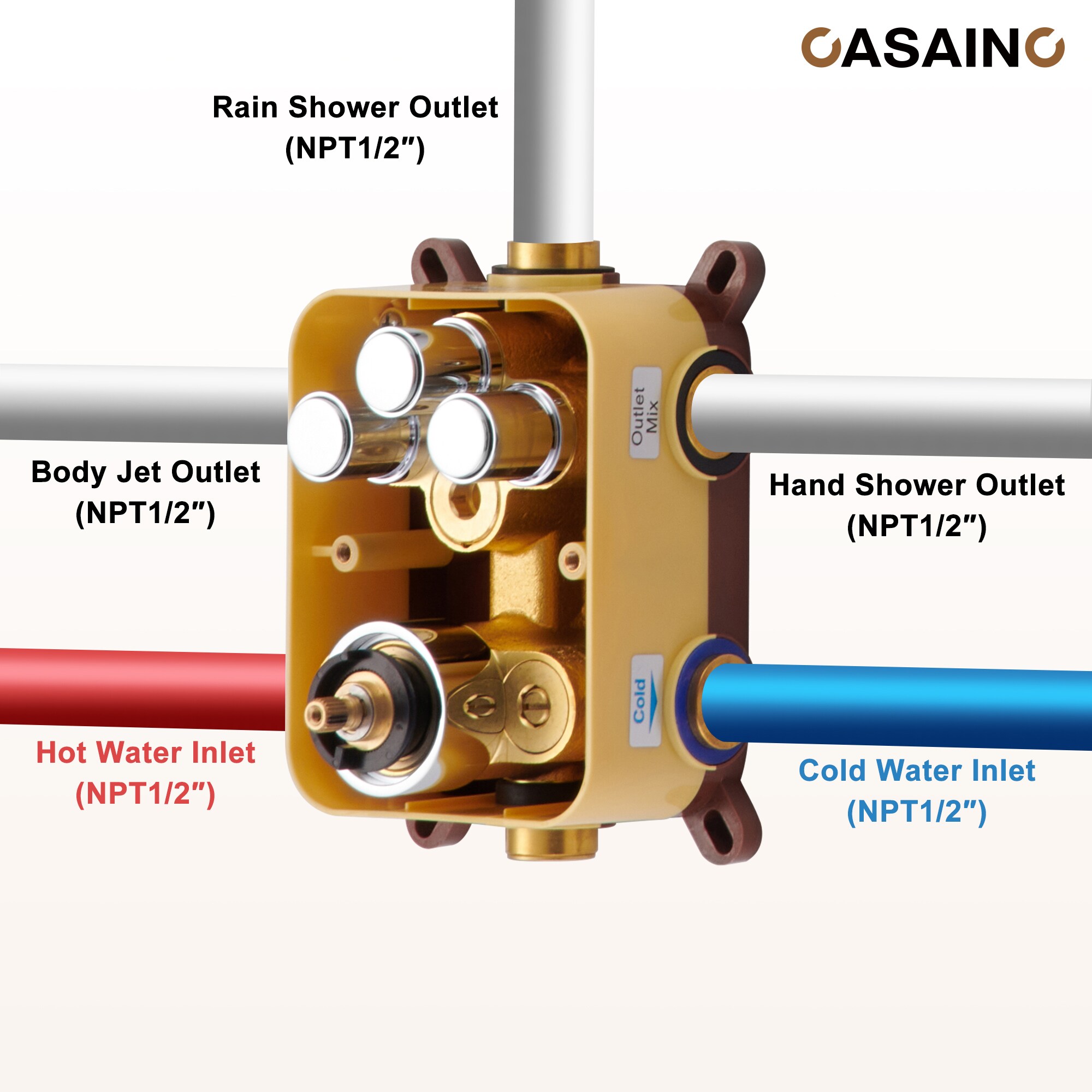 CASAINC CS6216-12CH Showerhead-Bar-Panels - View #10