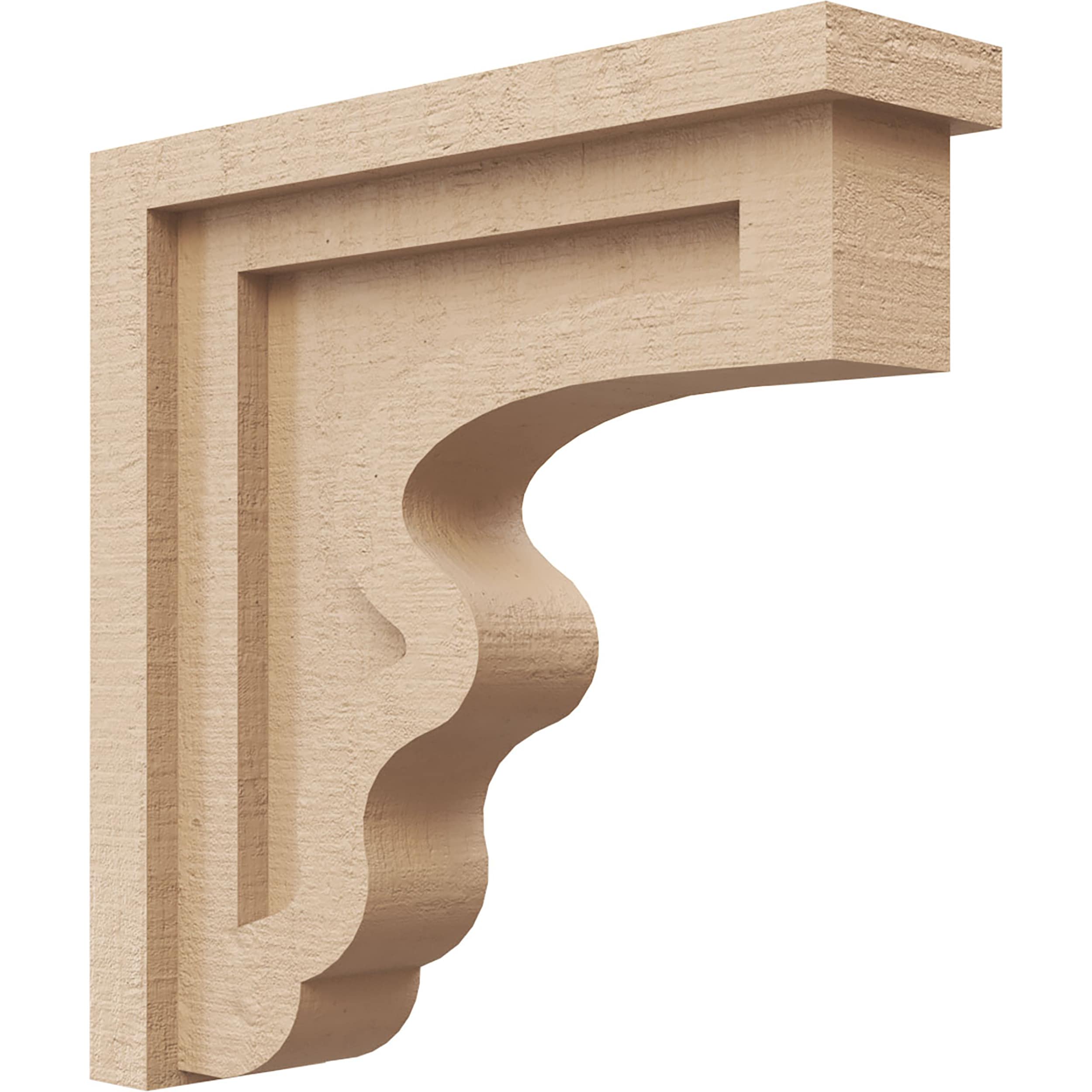 Ekena Millwork 12 inchw x 12 inchd x 12 inchh Series 1 Wide Huntington Rough Cedar Woodgrain Timberthane Corbel, Primed Tan, Size: 12 inch W x 12 inch