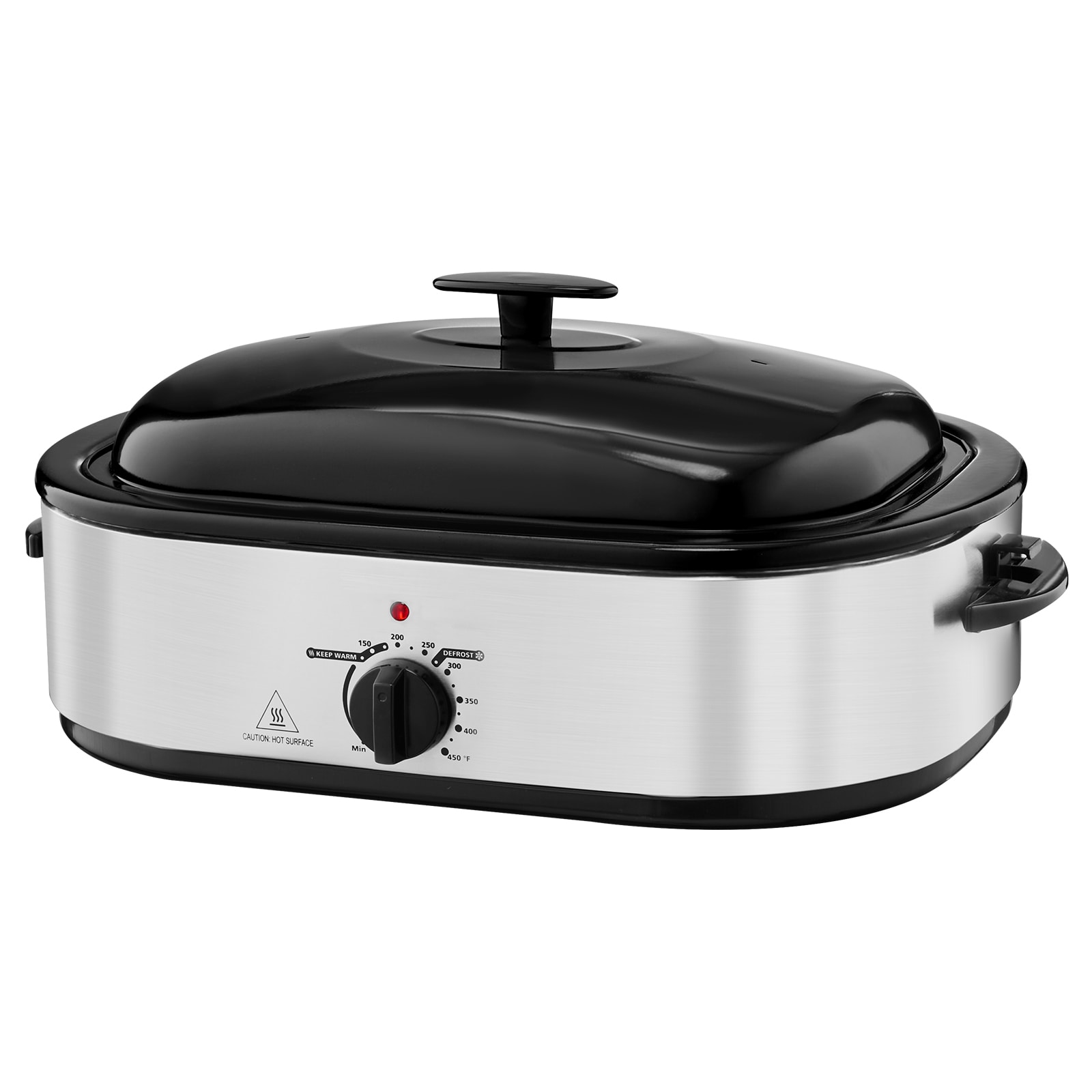 VEVOR SCKJLYS14QT108367V1 Roaster Oven  14QT Fast-Cooking Turkey Roaster  150-450℉ Adjustable Temperature Electric Roasting Pan with Self-Basting Lid  Roasting Lift-Out Rack  Defrost and Warm Function  Fits 18lb Turkey