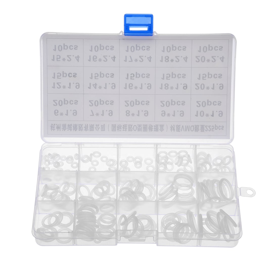 Unique Bargains Silicone Rubber O-Ring Assortment Kit 225 Pieces 15 ...