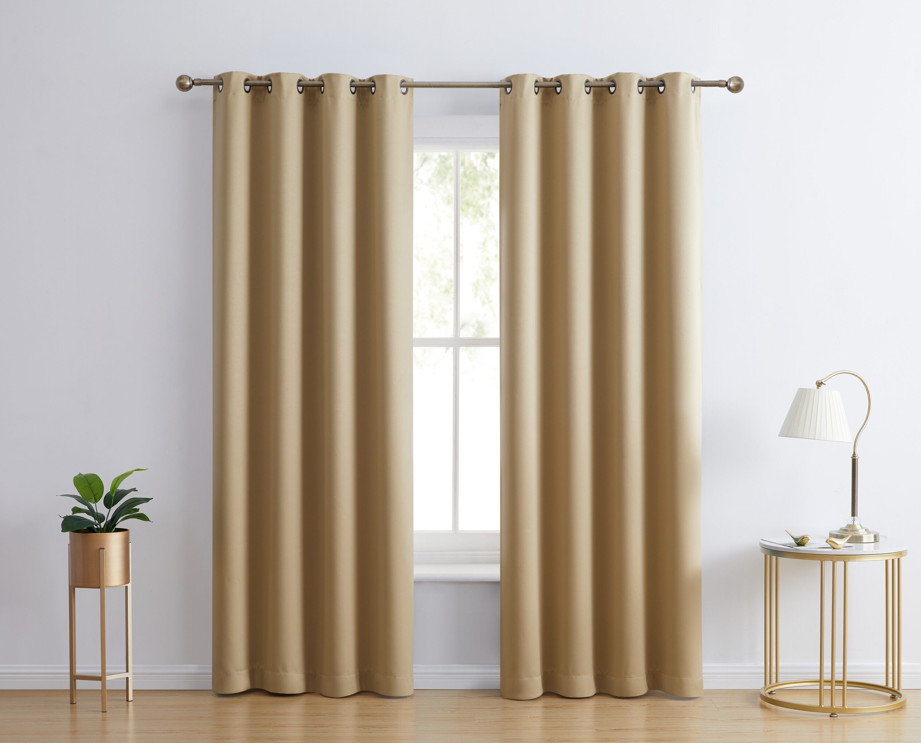 HLC.me LARNC-TAUP52X72 Laurence Complete Blackout Grommet Window Curtain Panels Total Privacy - Set of 2