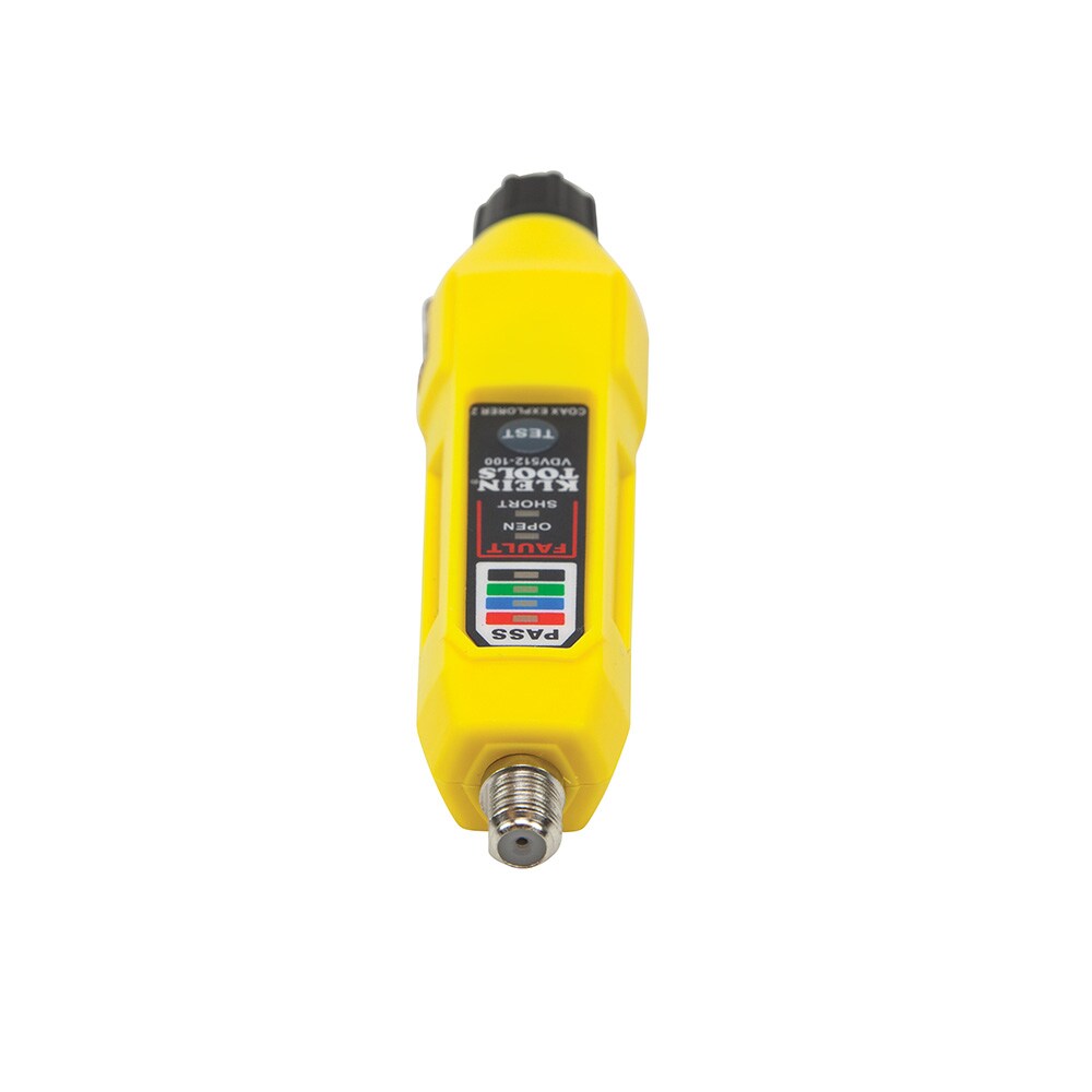 Yellow Coax Cable Tester with Red Remote and LED Indicators