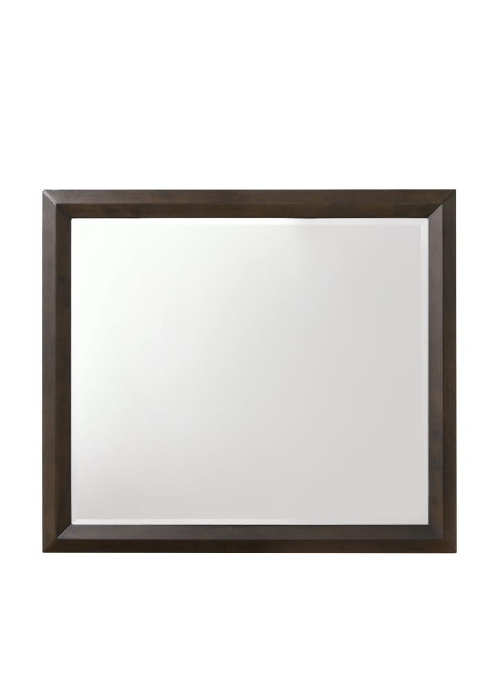  Acme Louis Philippe III Square Wooden Mirror in Black