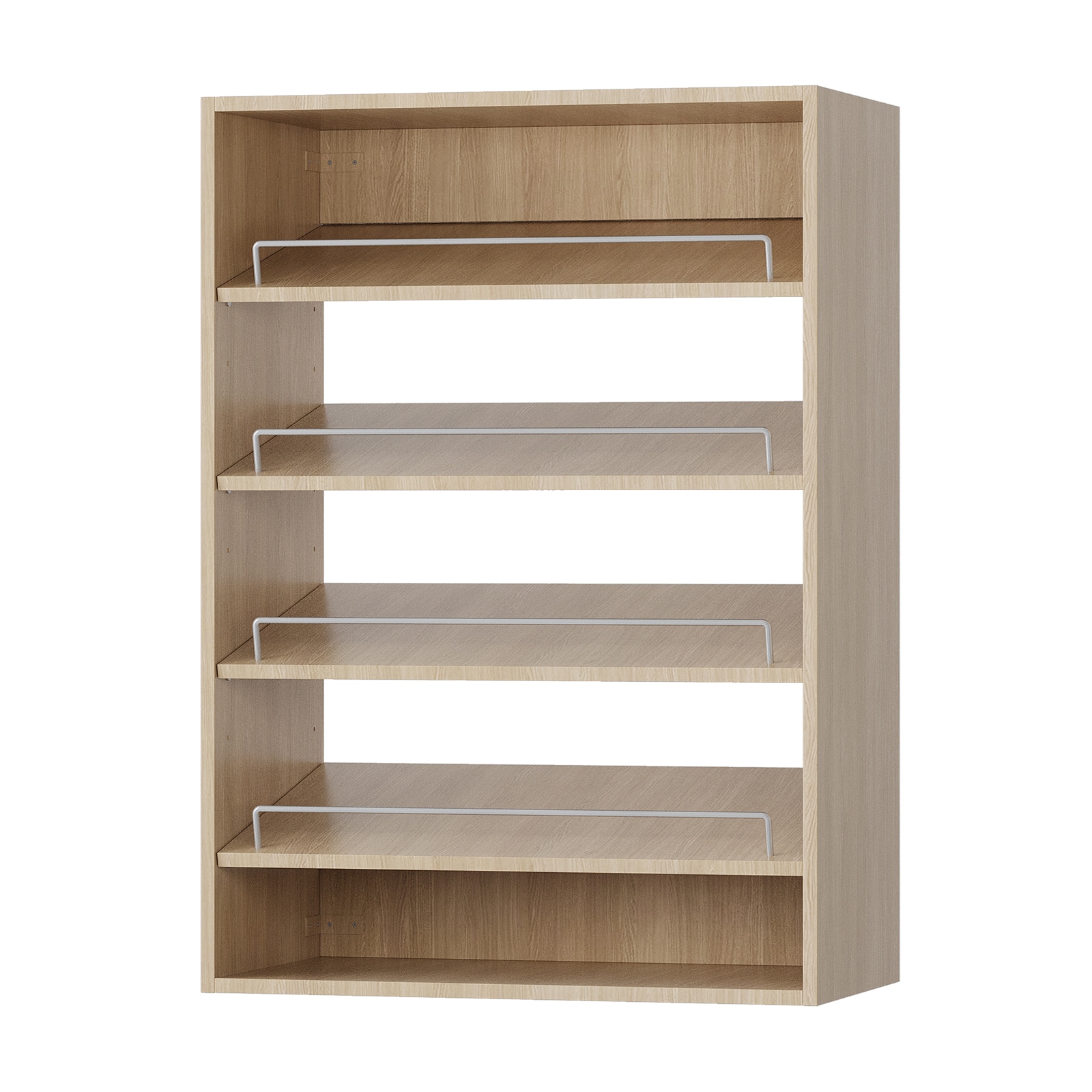 LOVMOR 19.5 in. W Natural Modular Adjustable Stacking Shoe Shelf Tower Unit Wood Closet System with 4 Shelves #SF-Y-YMG07-20-N