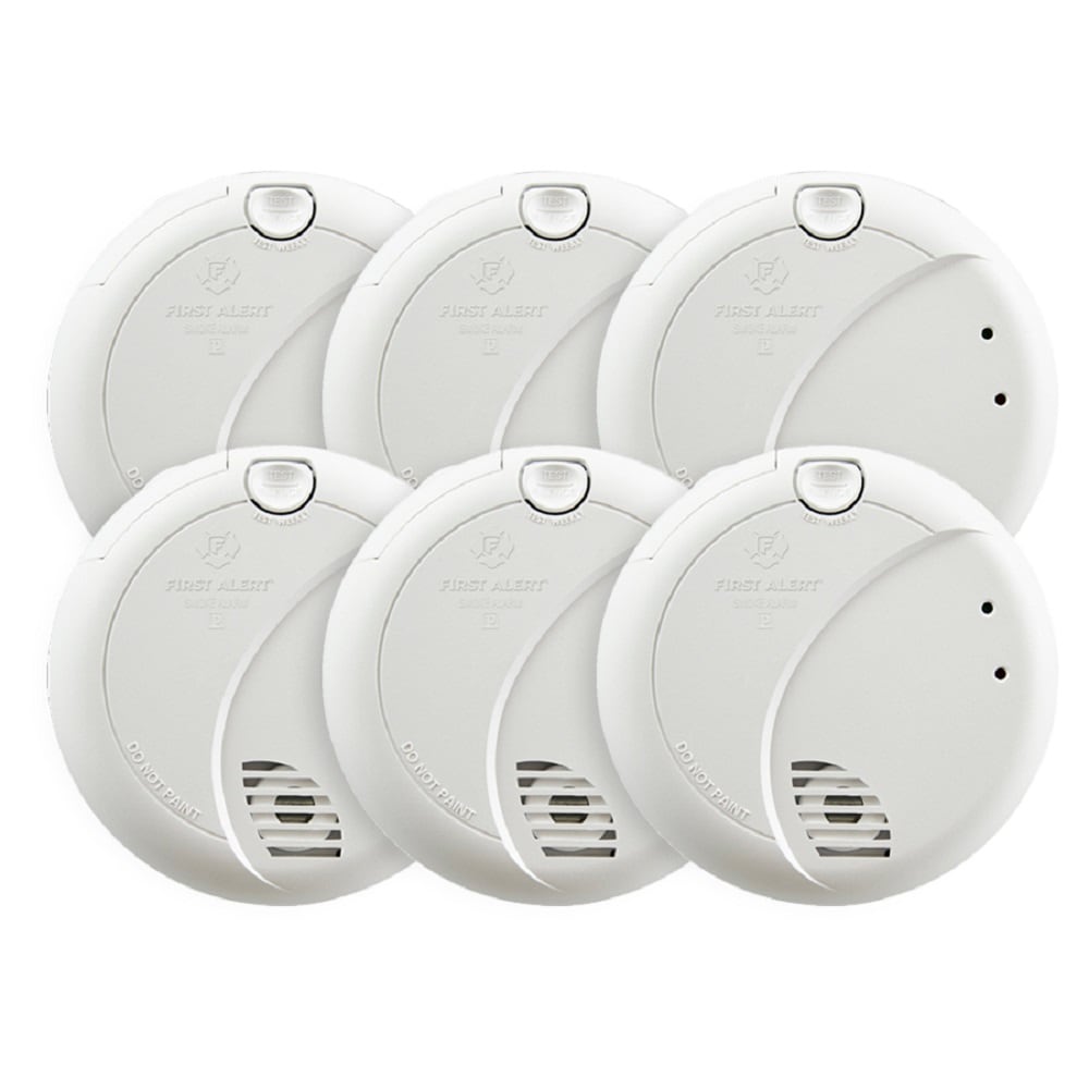 IONIZATION SMOKE ALARM Battery Operated Sensor Home Fire Safety Detector 6 PACK 