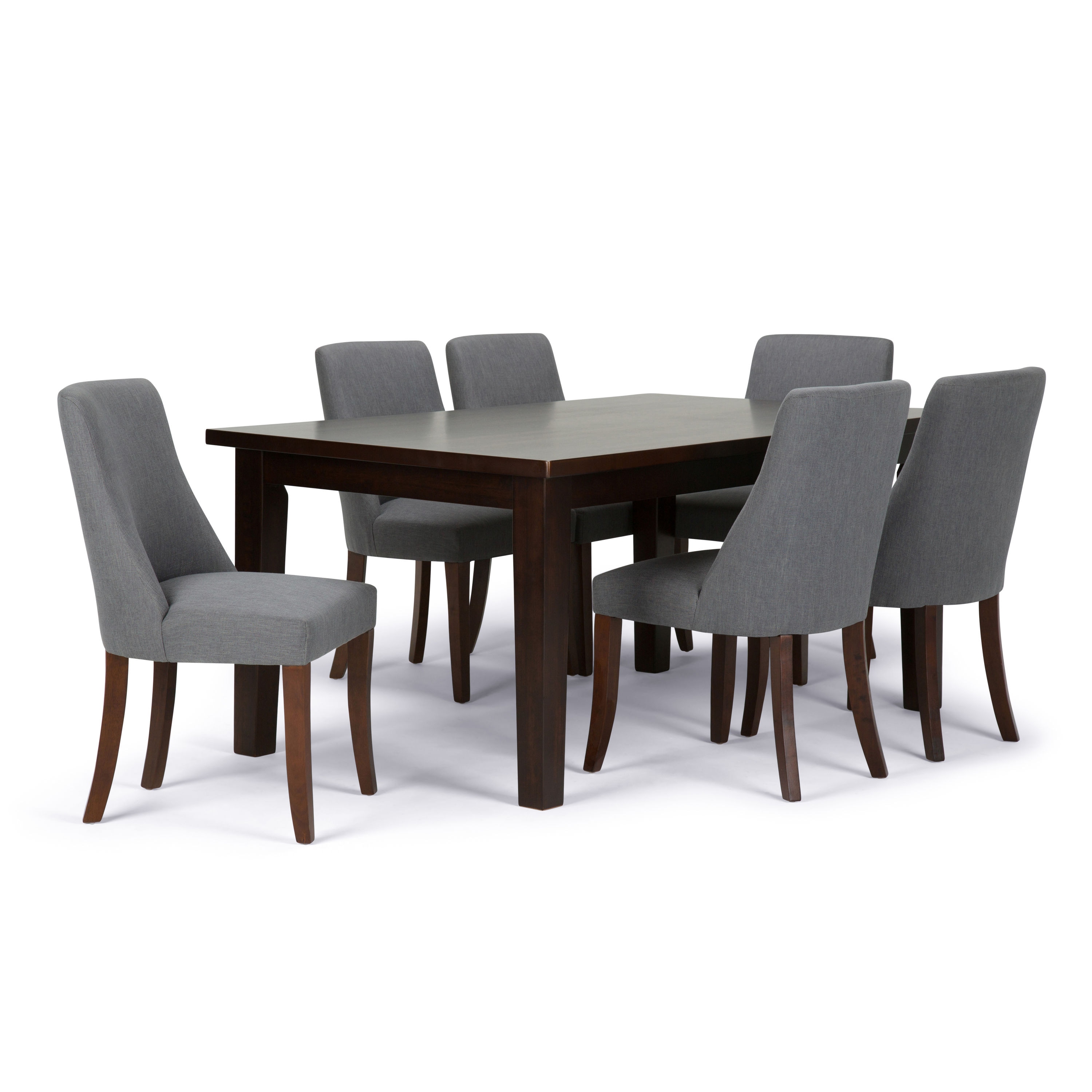 Simpli Home AXCDS7WA-SGL Walden Slate Grey Contemporary/Modern Dining Room Set with Rectangular Table (Seats 6)