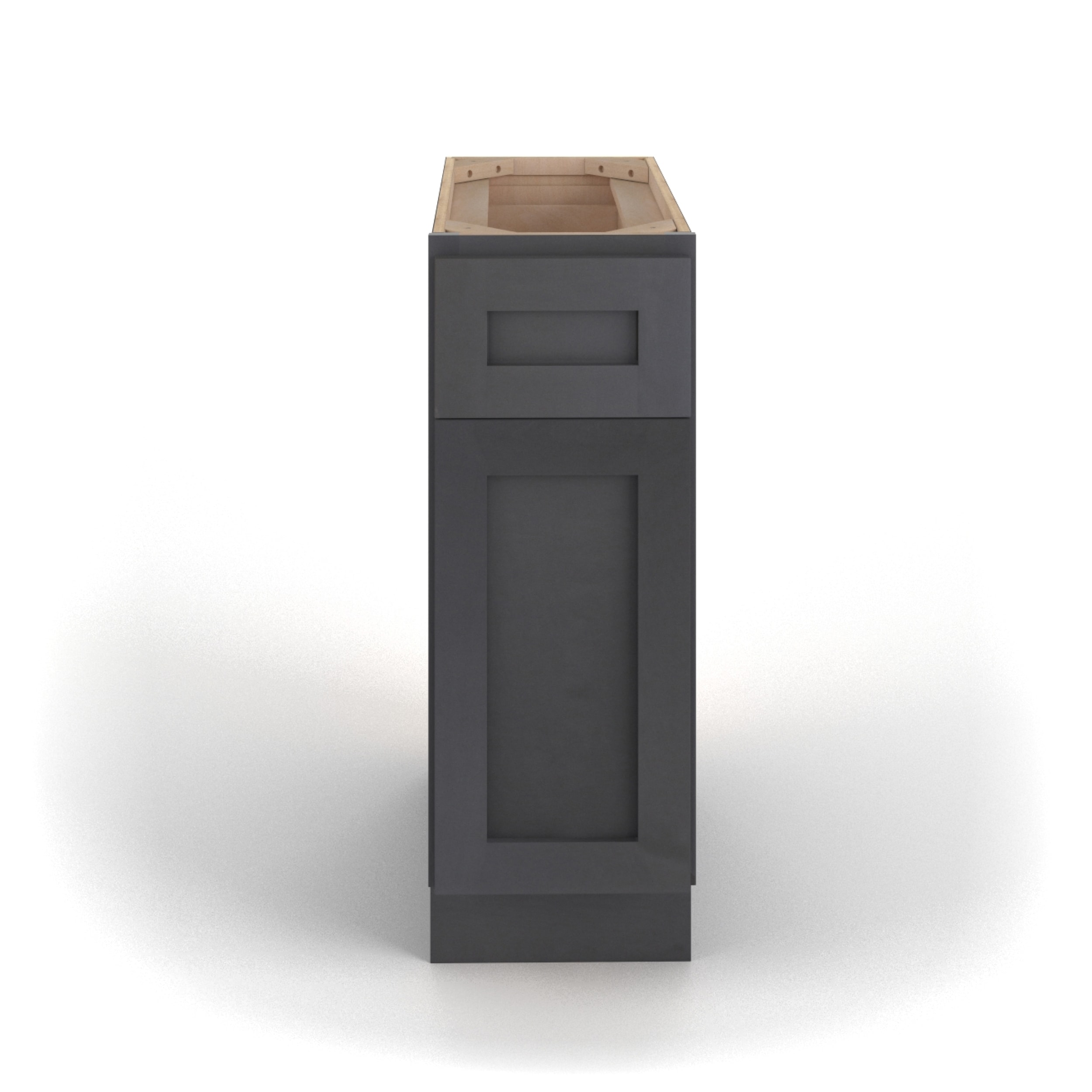 Valleywood Cabinetry 21-in W x 34.5-in H x 24-in D Ideal Gray Birch 1-Drawer Base Ready To Assemble Plywood Cabinet (Flat Panel Shaker Style)