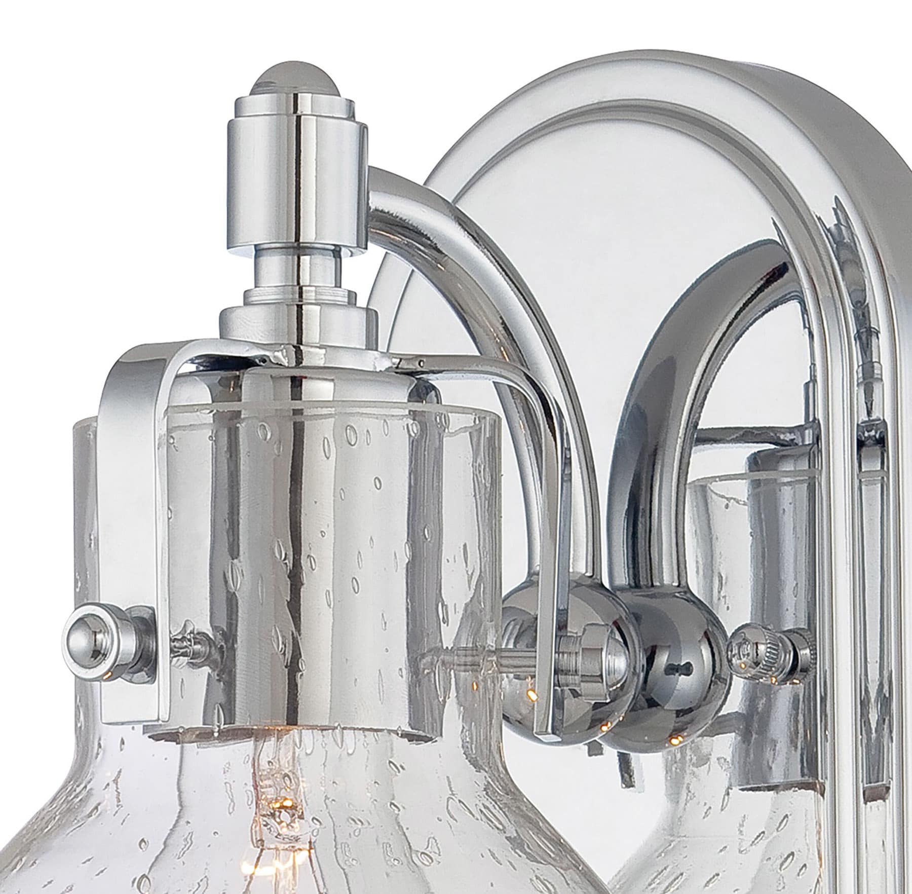 Chrome Clear Seeded Glass Dimmable Wall Sconce