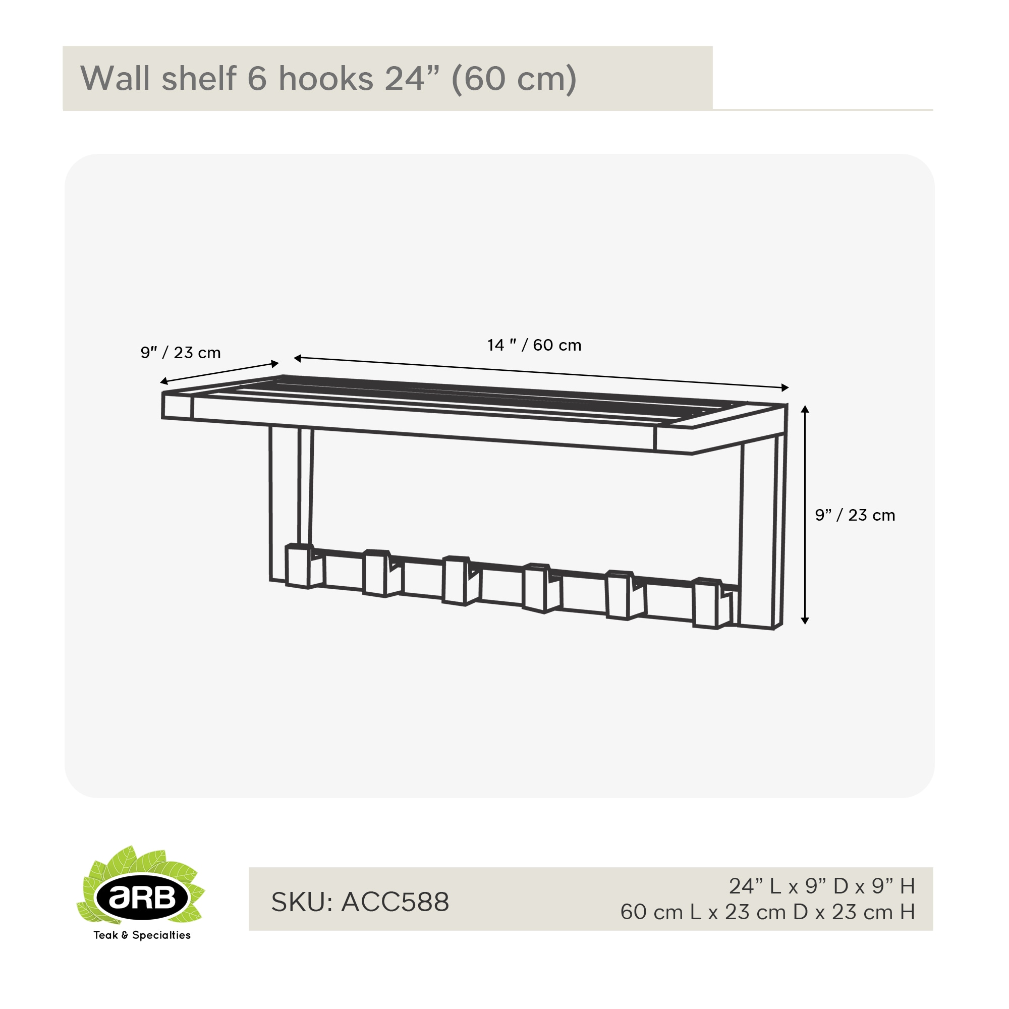 ARB Teak & Specialties ACC588 Bathroom-Shelves - View #6