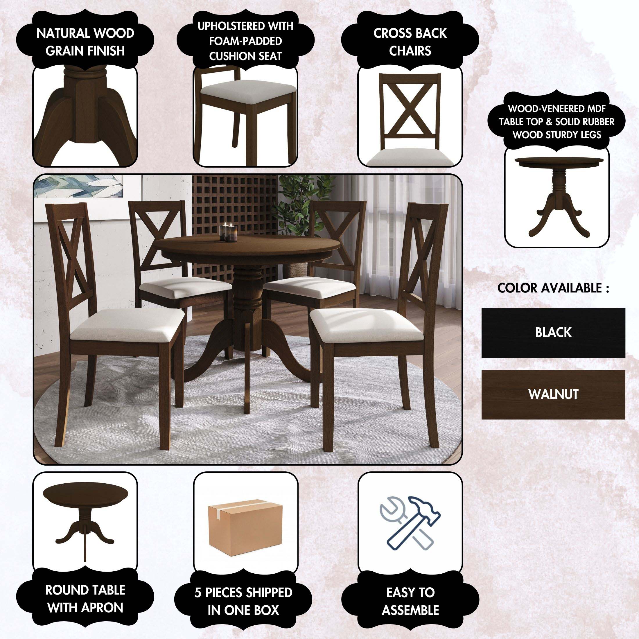 ChaletPosh C3083TRD39-BK-5X Dining-Sets - View #14