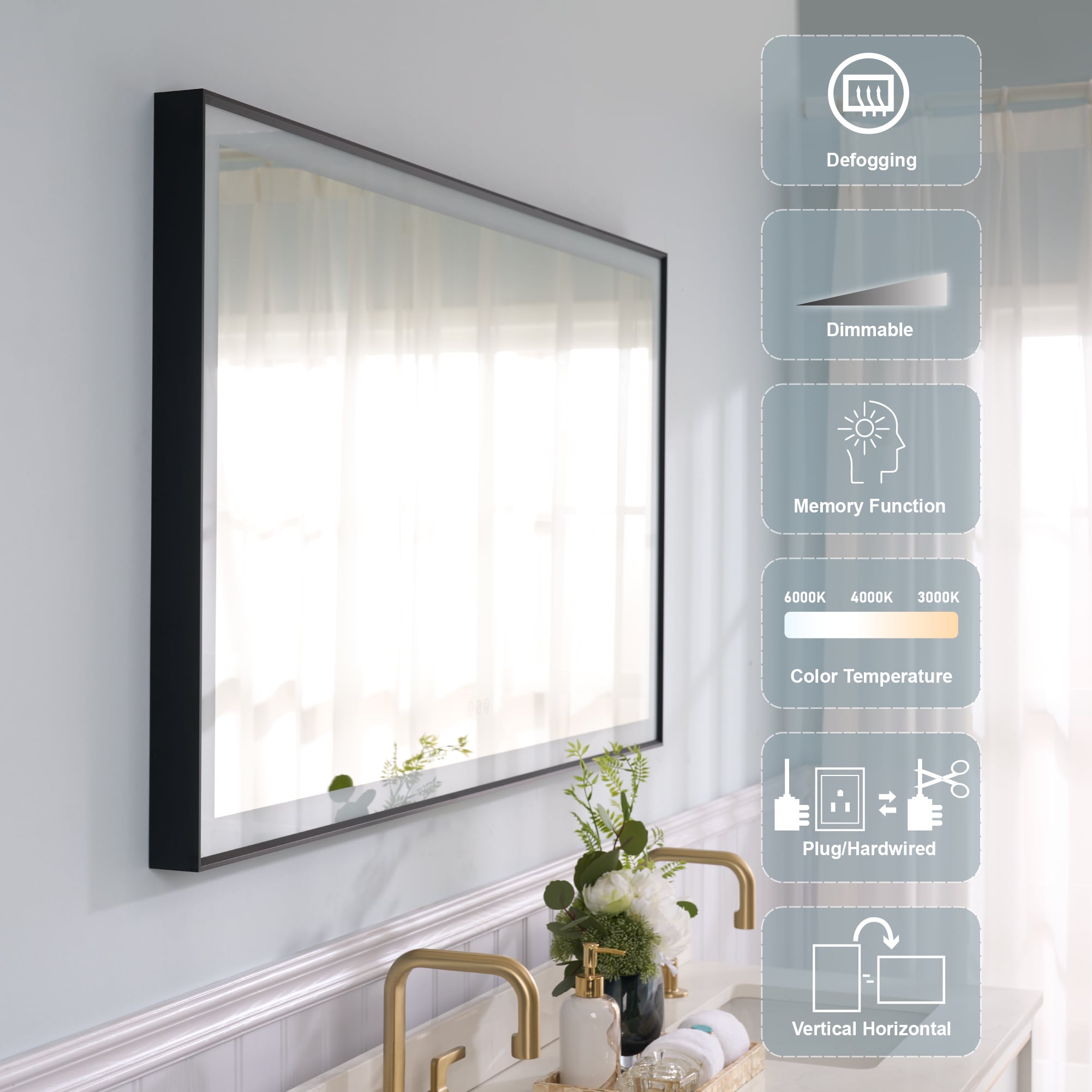 WELLFOR M1FM5530MB Framed-Bath-Mirrors - View #7