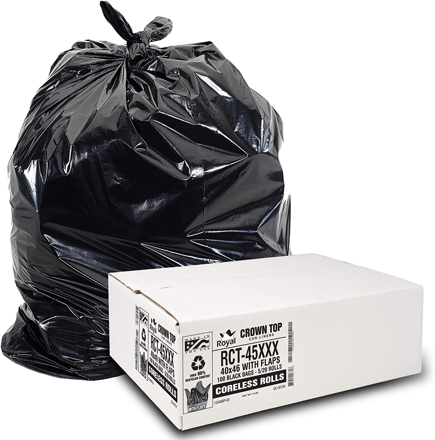 1.5 mil Heavy-Duty Clear Recycling Bags 55 Gal 100-Count 