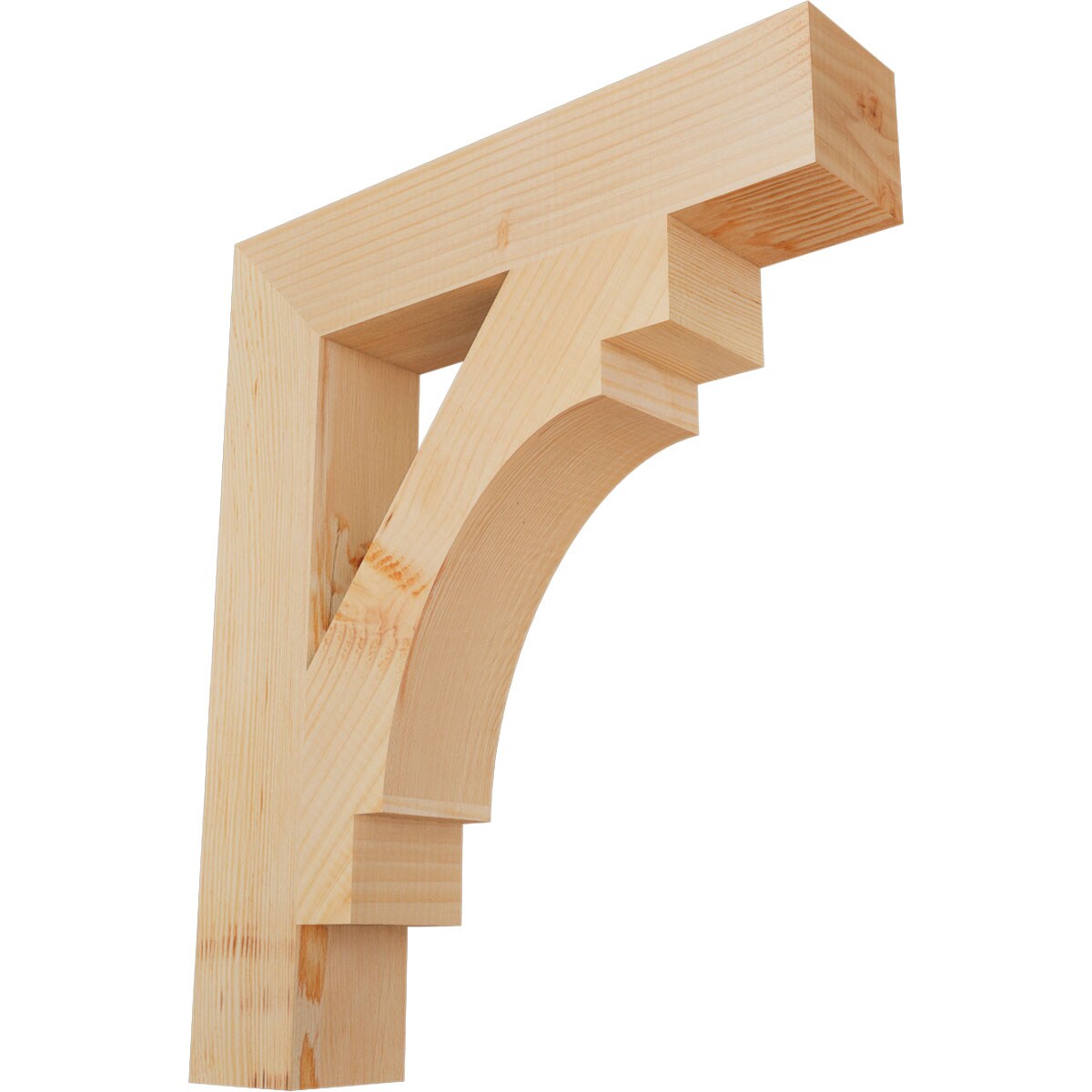 Ekena Millwork BKT04X20X24MRC05SDF Merced block smooth 3-1/2-in x 20-in x 24-in Douglas fir Brown Wood Standard bracket